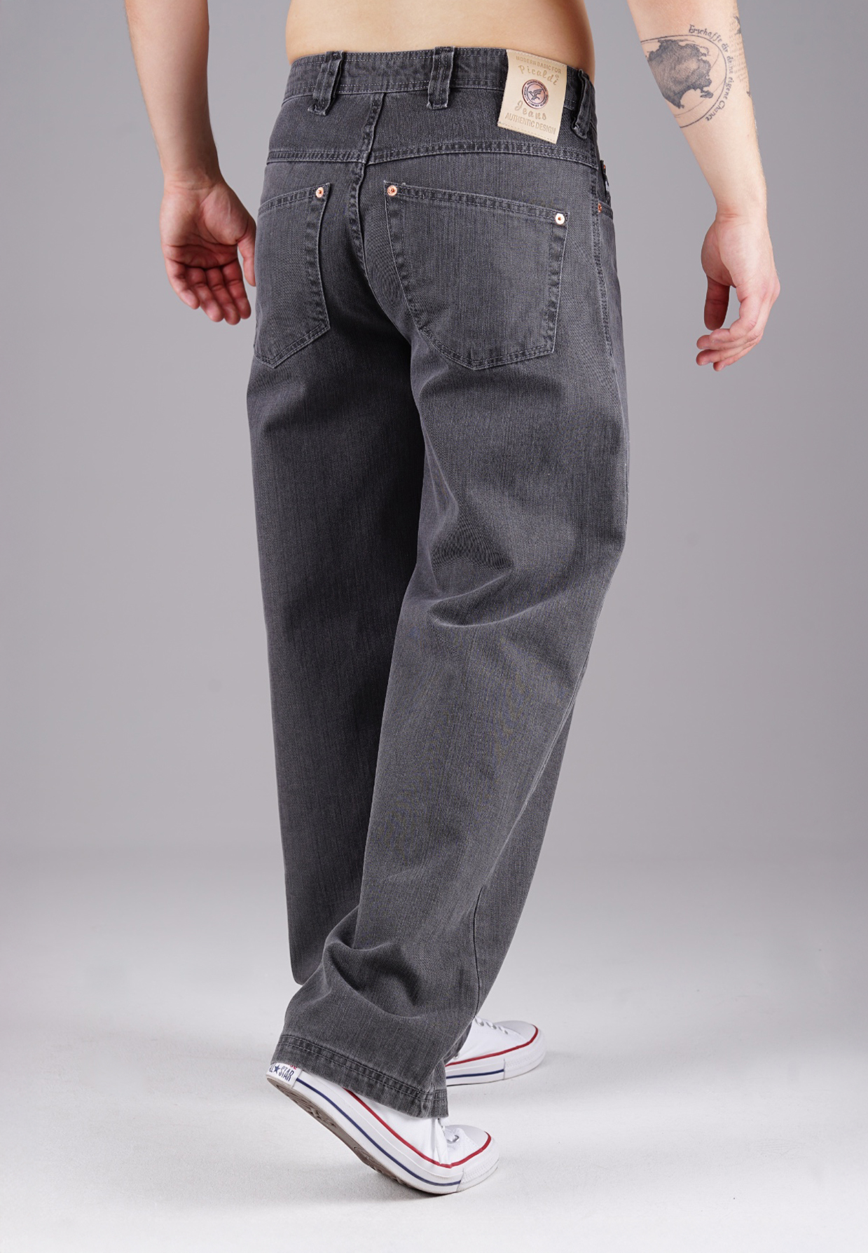 Picaldi Zicco 474 Graphit - Baggy Fit mit Straight Leg in Washed Anthracite W40-L32