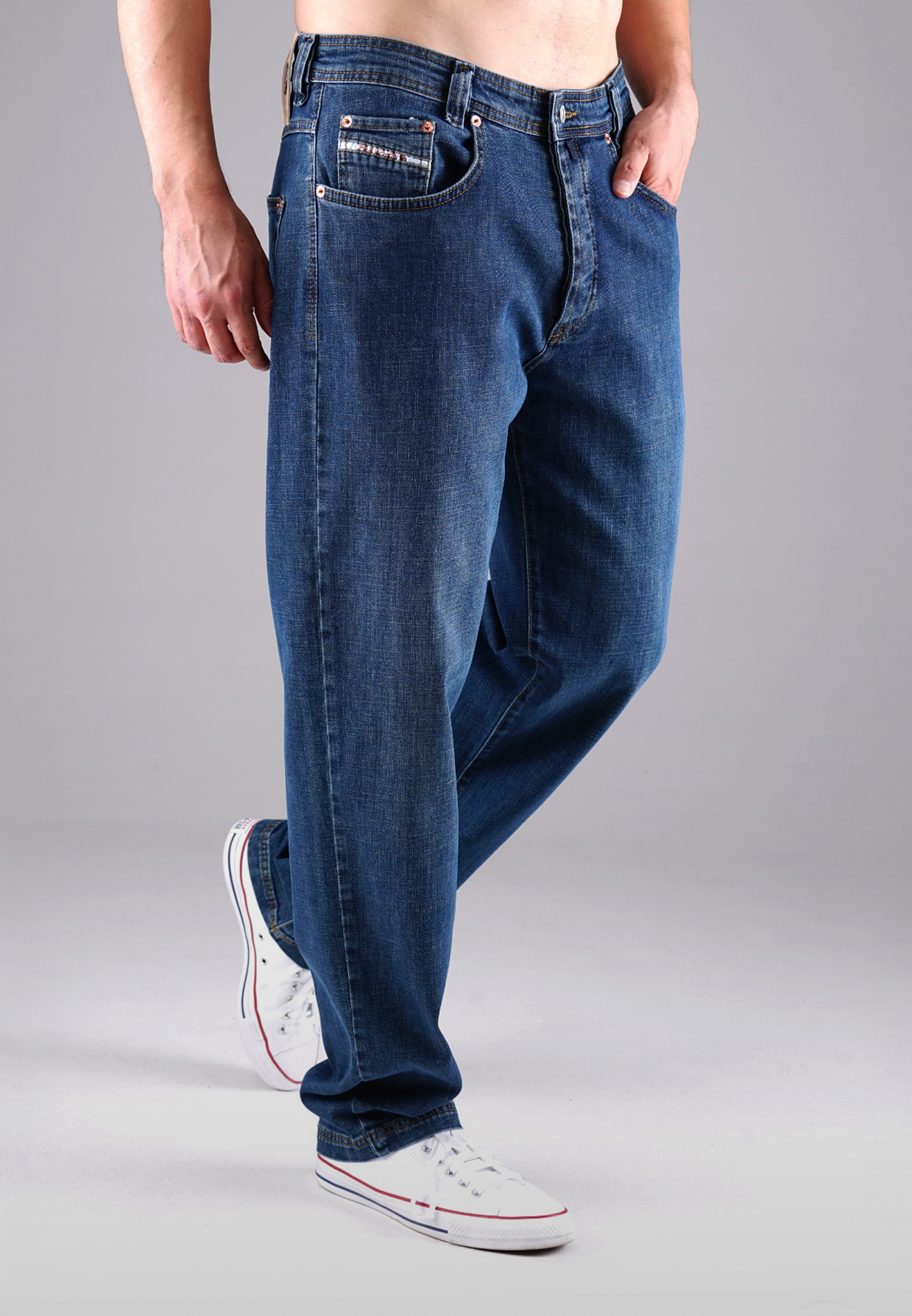 Picaldi Zicco 472 Torzen Herrenjeans – Stretch-Karottenschnitt in Urban Indigo Stone W42-L32