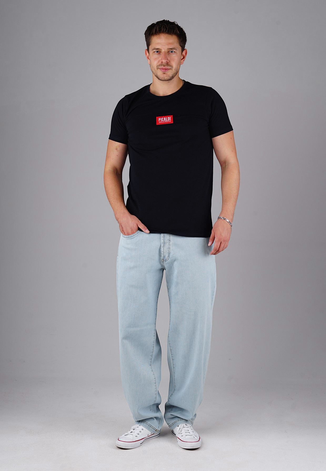 Picaldi Zicco 471 Palesky Herrenjeans - Stretch-Karottenschnitt in Ice Blue Vintage W28-L30