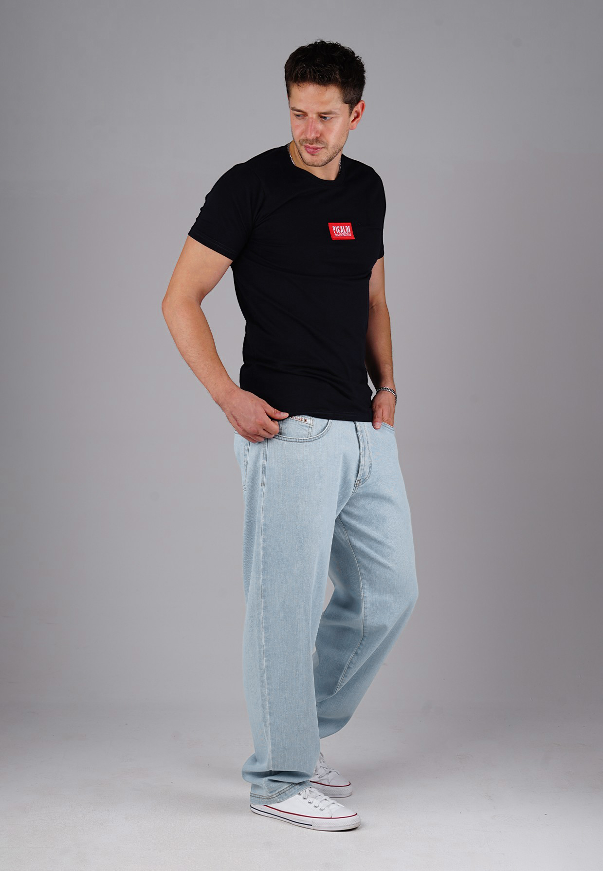 Picaldi Zicco 471 Palesky Herrenjeans - Stretch-Karottenschnitt in Ice Blue Vintage