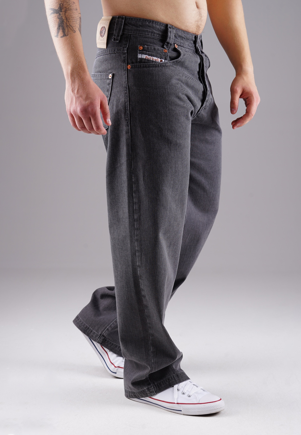 Picaldi Zicco 474 Graphit - Baggy Fit mit Straight Leg in Washed Anthracite W40-L32