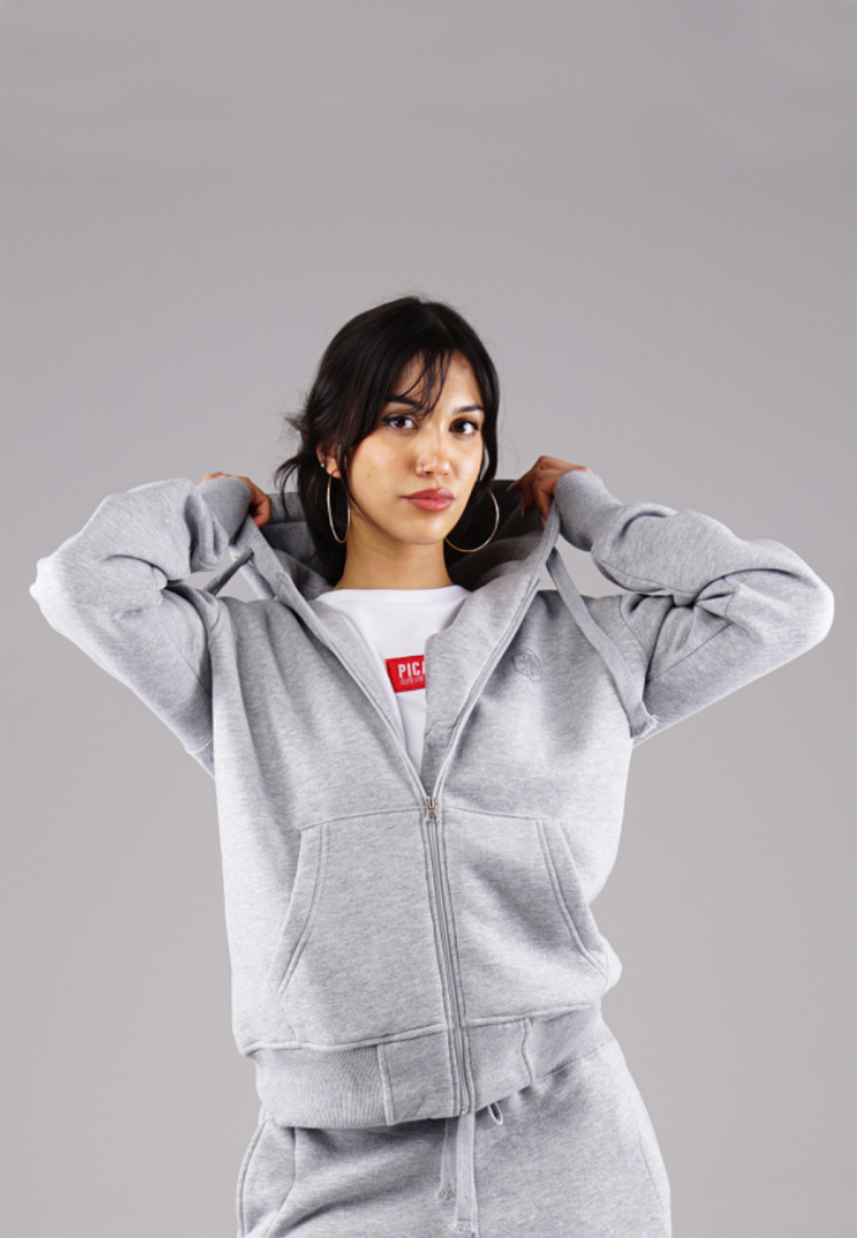 Picaldi Damen Zip Hoodie Hustle Grey
