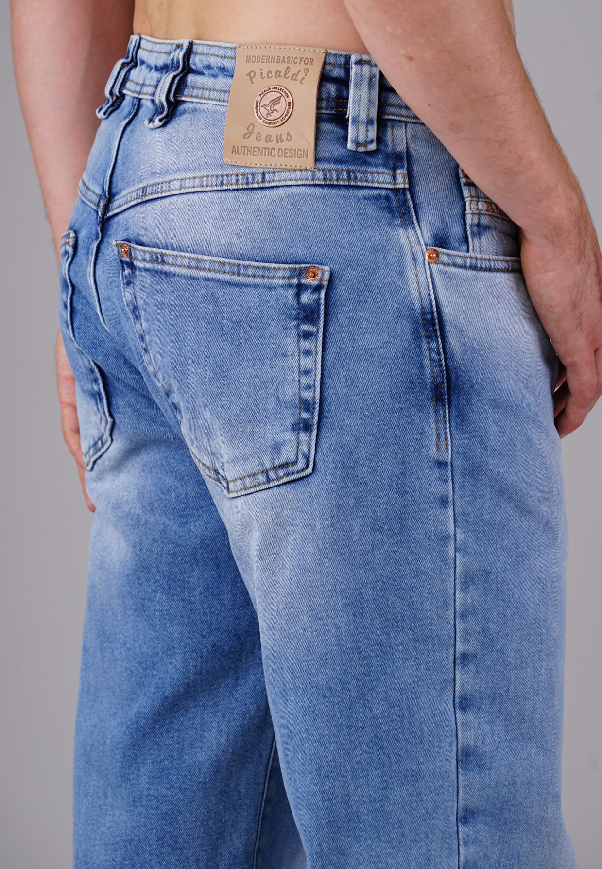 Picaldi Zicco 472 Del Rio Herrenjeans – Stretch-Karottenschnitt in Cadet Grey Blue W42-L32