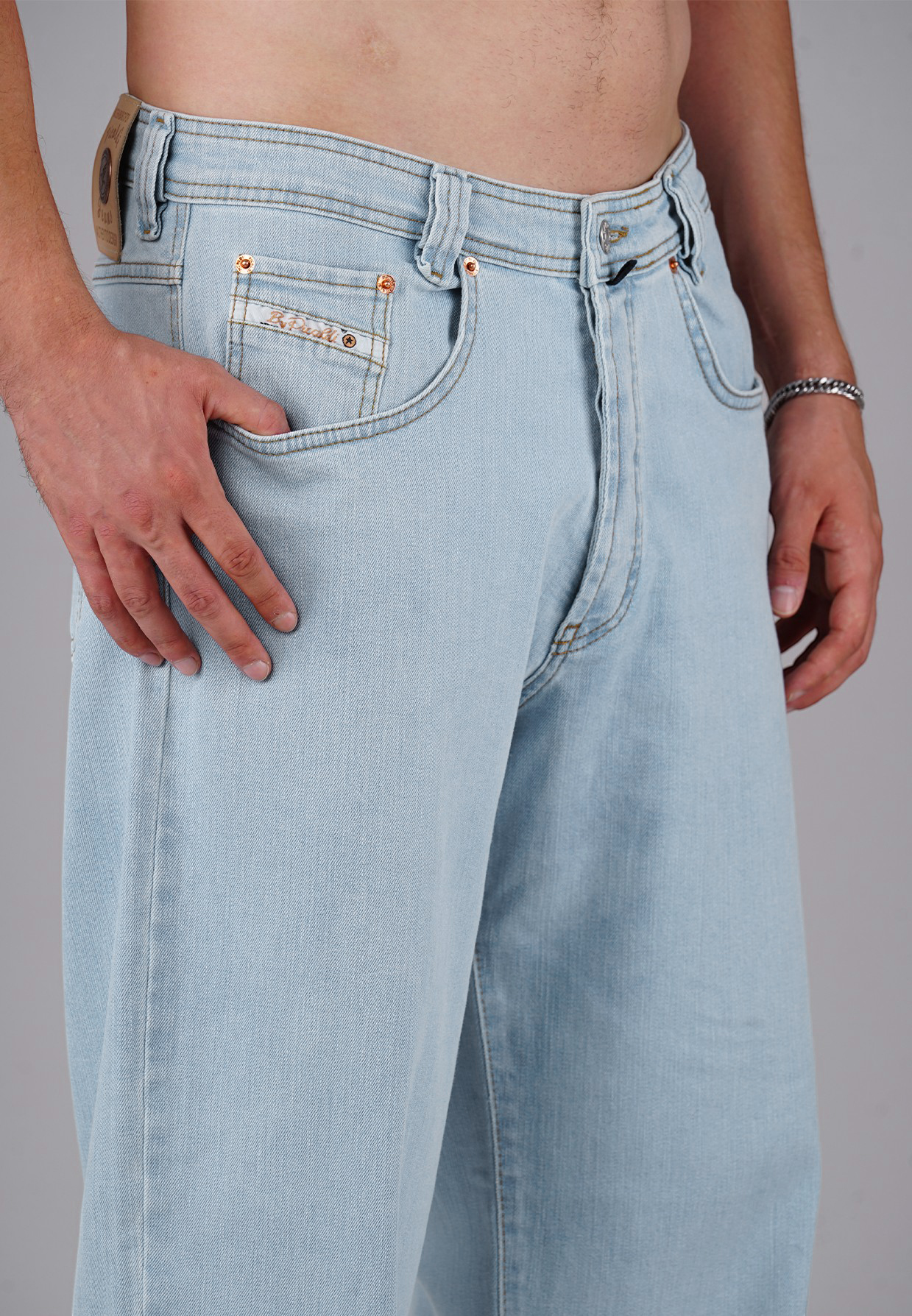 Picaldi Zicco 471 Palesky Herrenjeans - Stretch-Karottenschnitt in Ice Blue Vintage