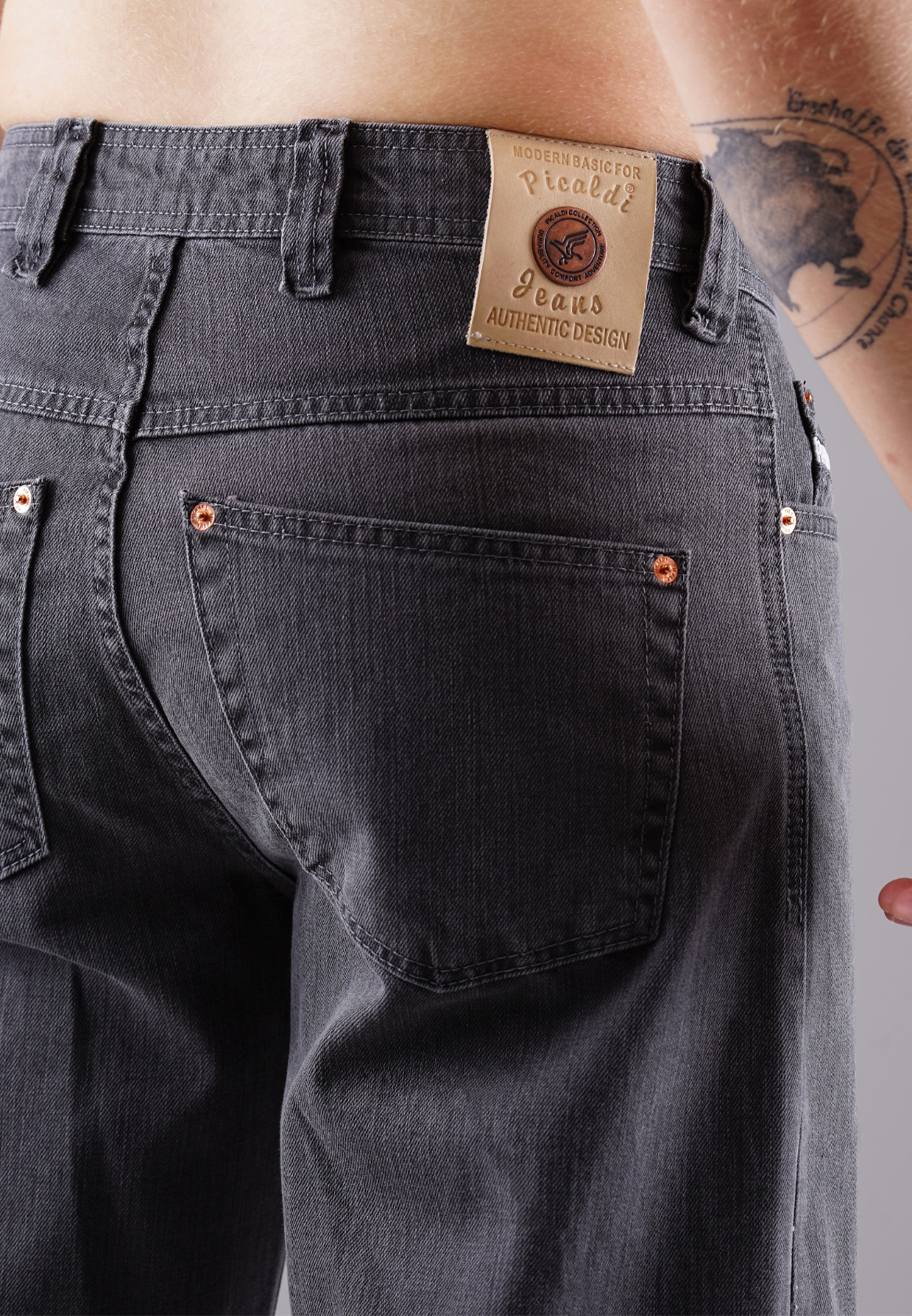 Picaldi Zicco 474 Graphit - Baggy Fit mit Straight Leg in Washed Anthracite W40-L32
