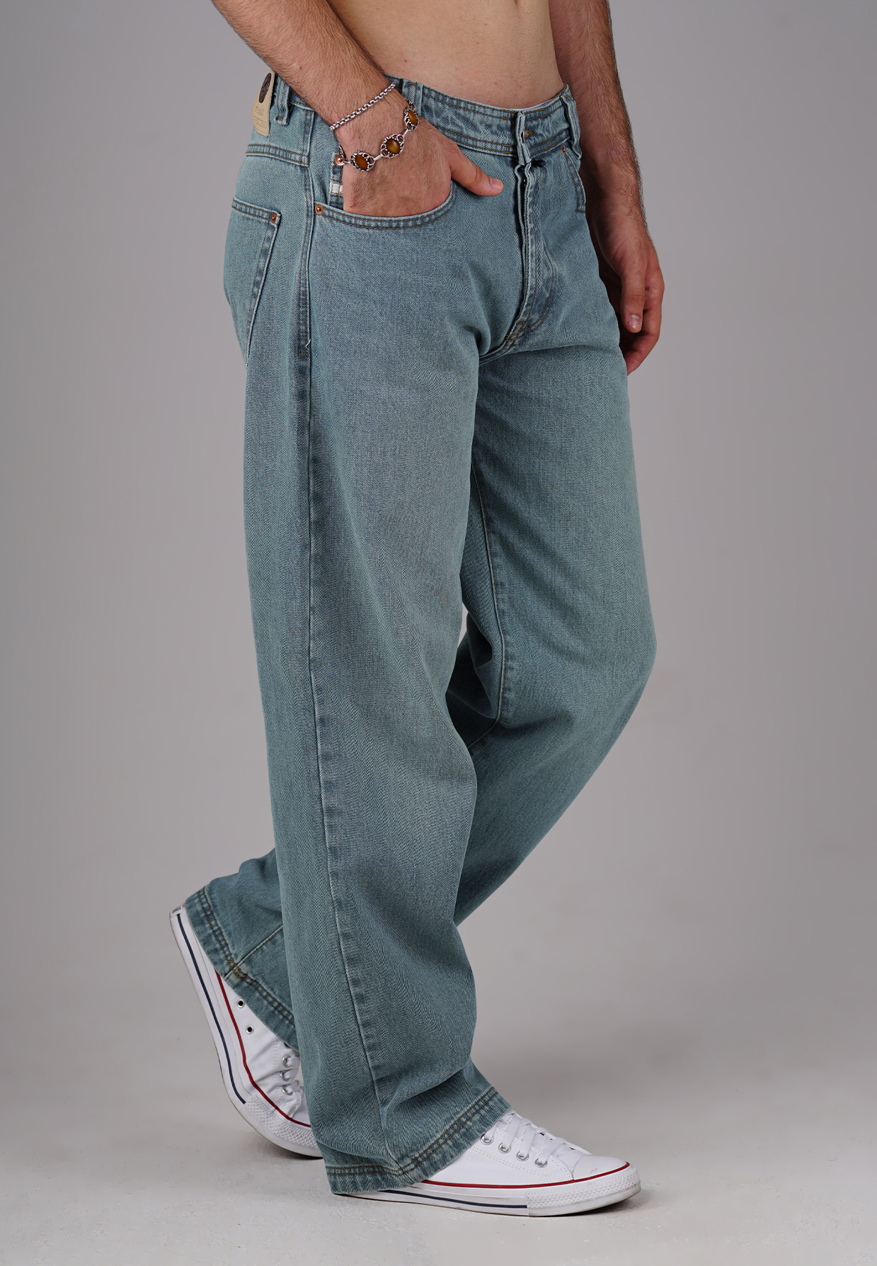 Ice 474 Picaldi Zicco 474 Enemy – Herren Baggy Jeans in Greyblue Washed Denim