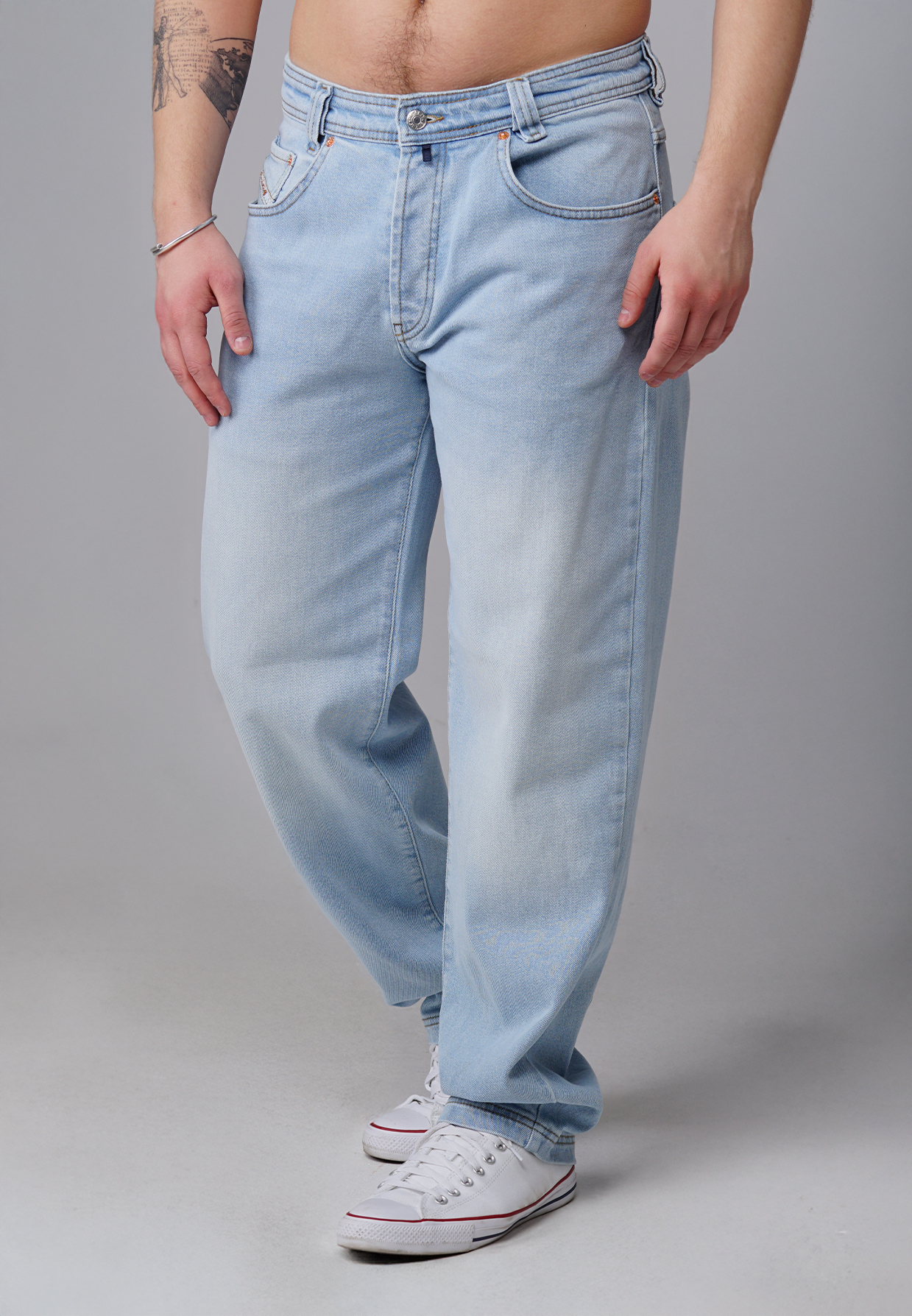 Picaldi Zicco 472 Rivet Herrenjeans – Relaxed-Karottenschnitt in Pale Blue