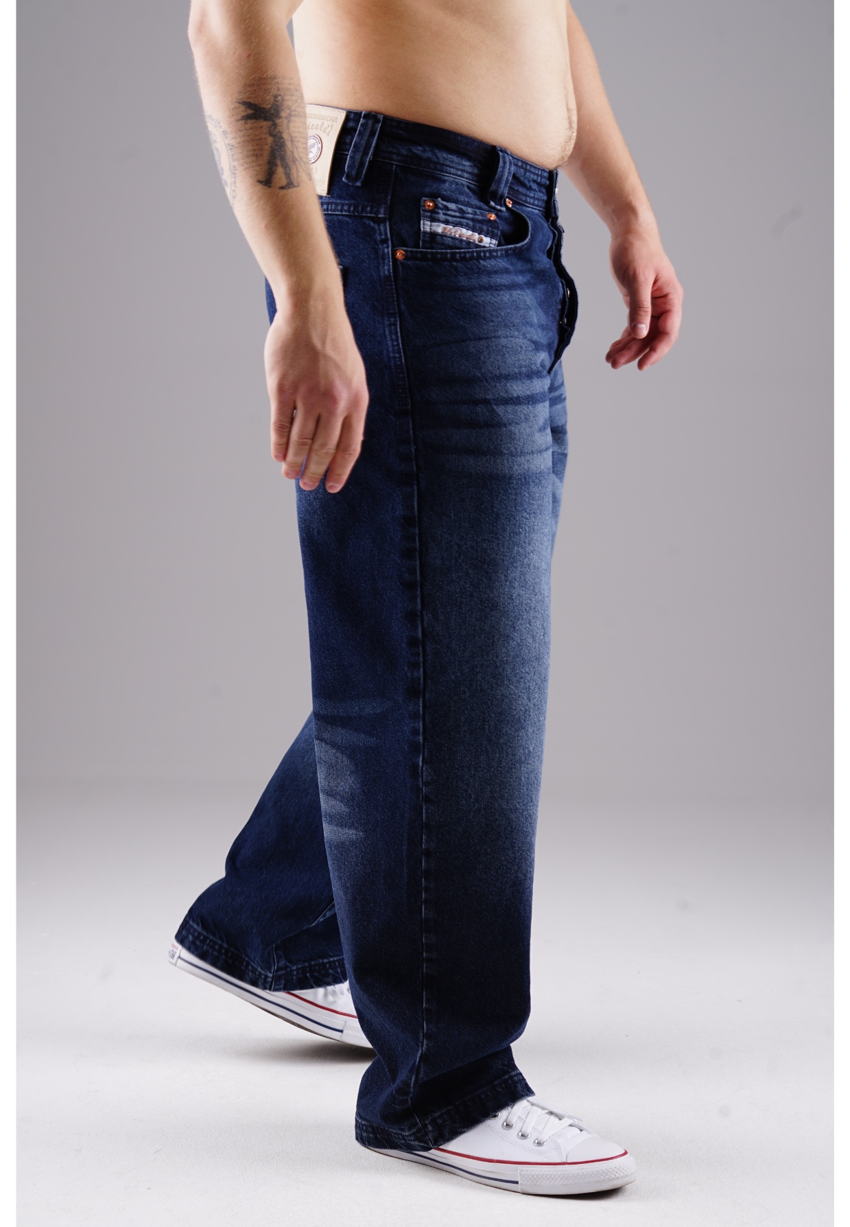 Picaldi Zicco 474 Tansanit Herrenjeans - Baggy Fit mit Straight Leg in Washed Dark Navy
