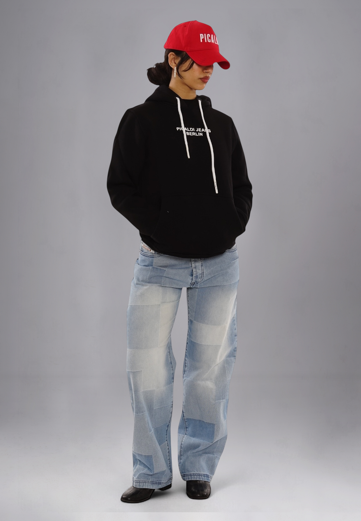 Picaldi Damen Jeans Baggy Zicco 474 Mozaik grey washed/indigo blue W40-L32