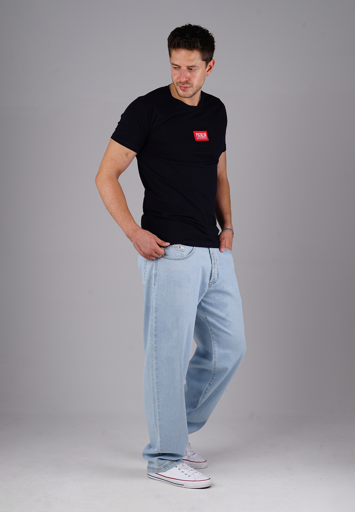 Picaldi Zicco 471 Palesky Herrenjeans - Stretch-Karottenschnitt in Ice Blue Vintage