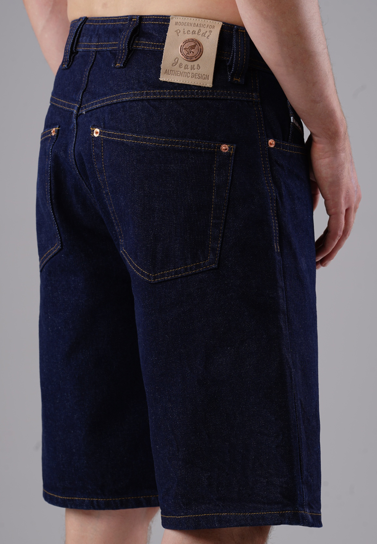 Picaldi Zicco 471 Indigo Herren Jeansshorts - Relaxed Fit in Deep Indigo