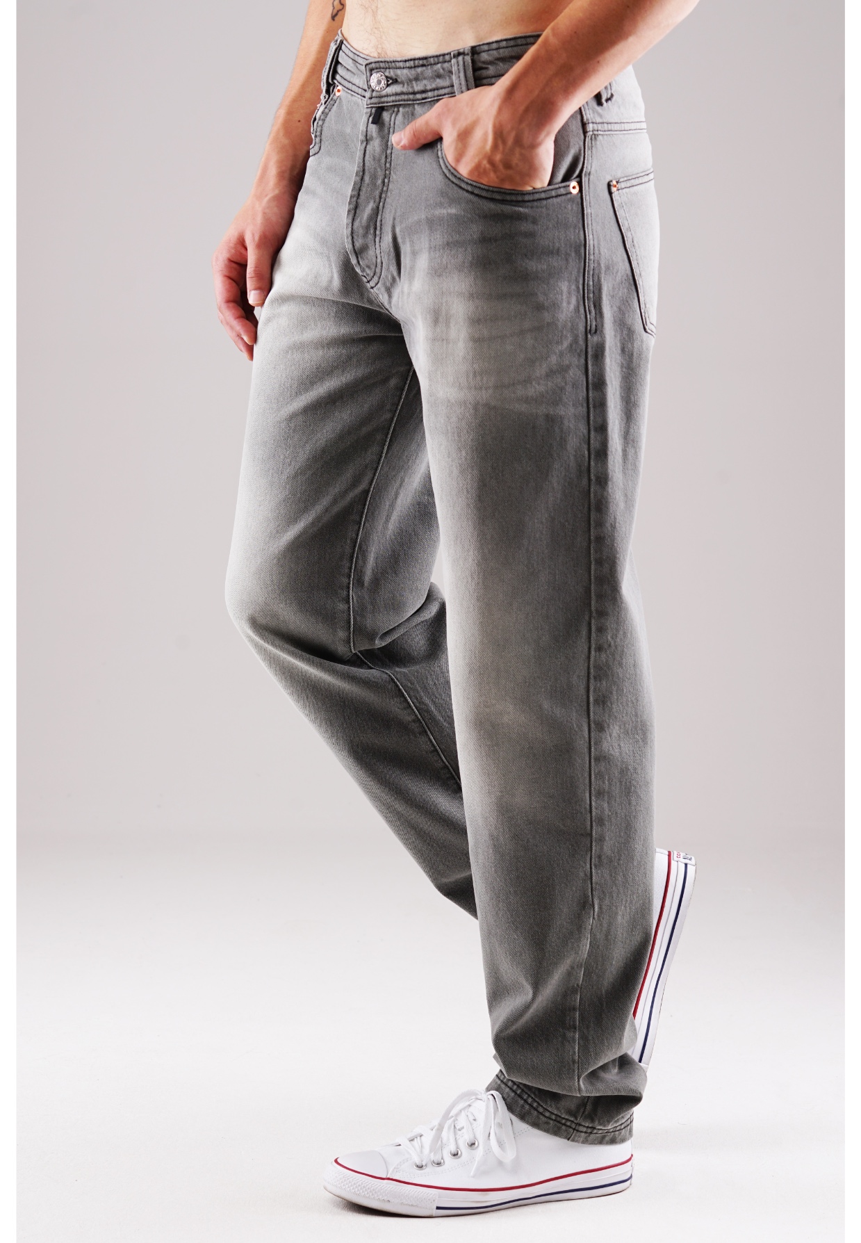 Picaldi Zicco 472 Reyes Herrenjeans - Relaxed-Karottenschnitt in Washed Dark Grey W42-L32