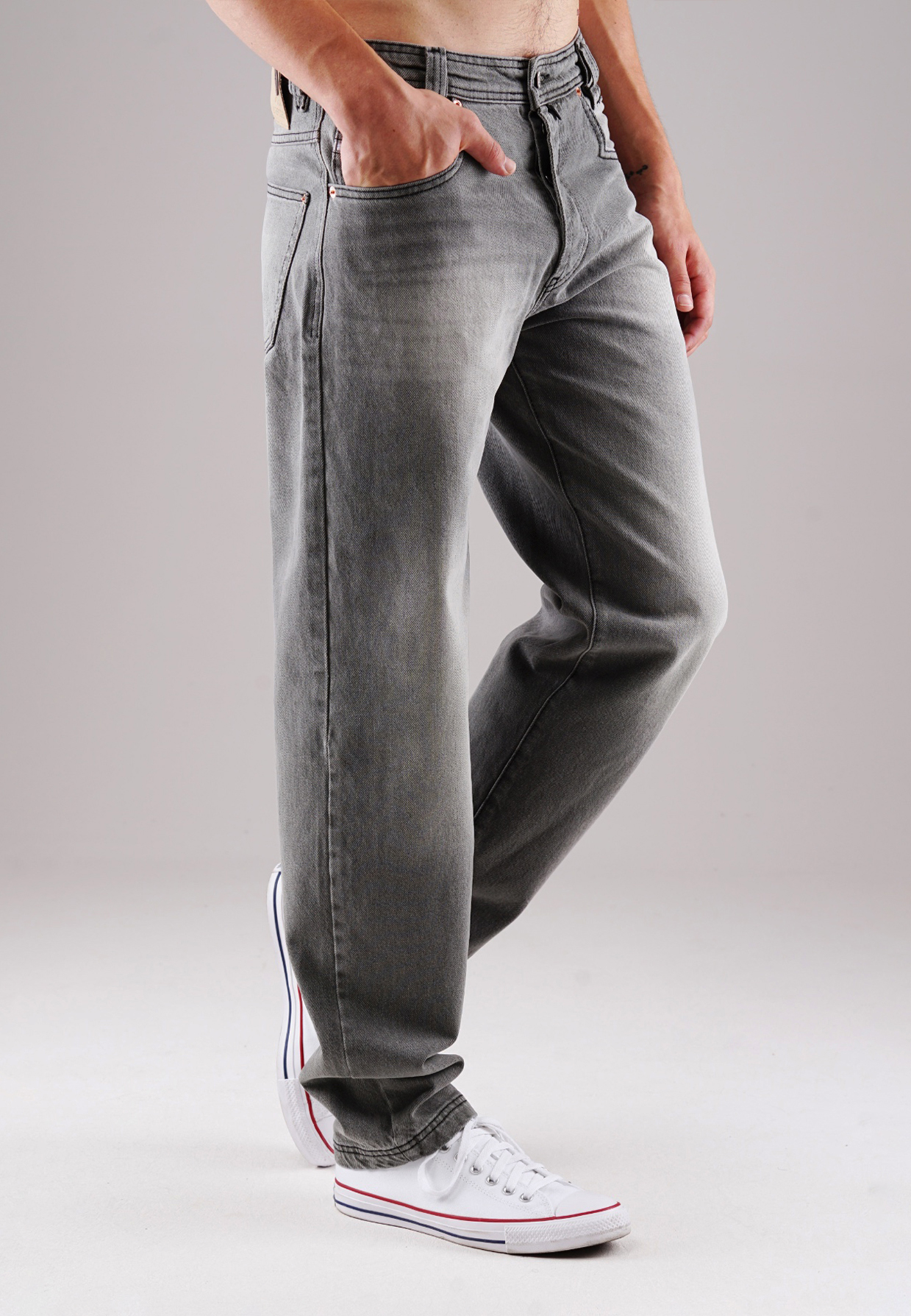 Picaldi Zicco 472 Reyes Herrenjeans - Relaxed-Karottenschnitt in Washed Dark Grey W42-L32