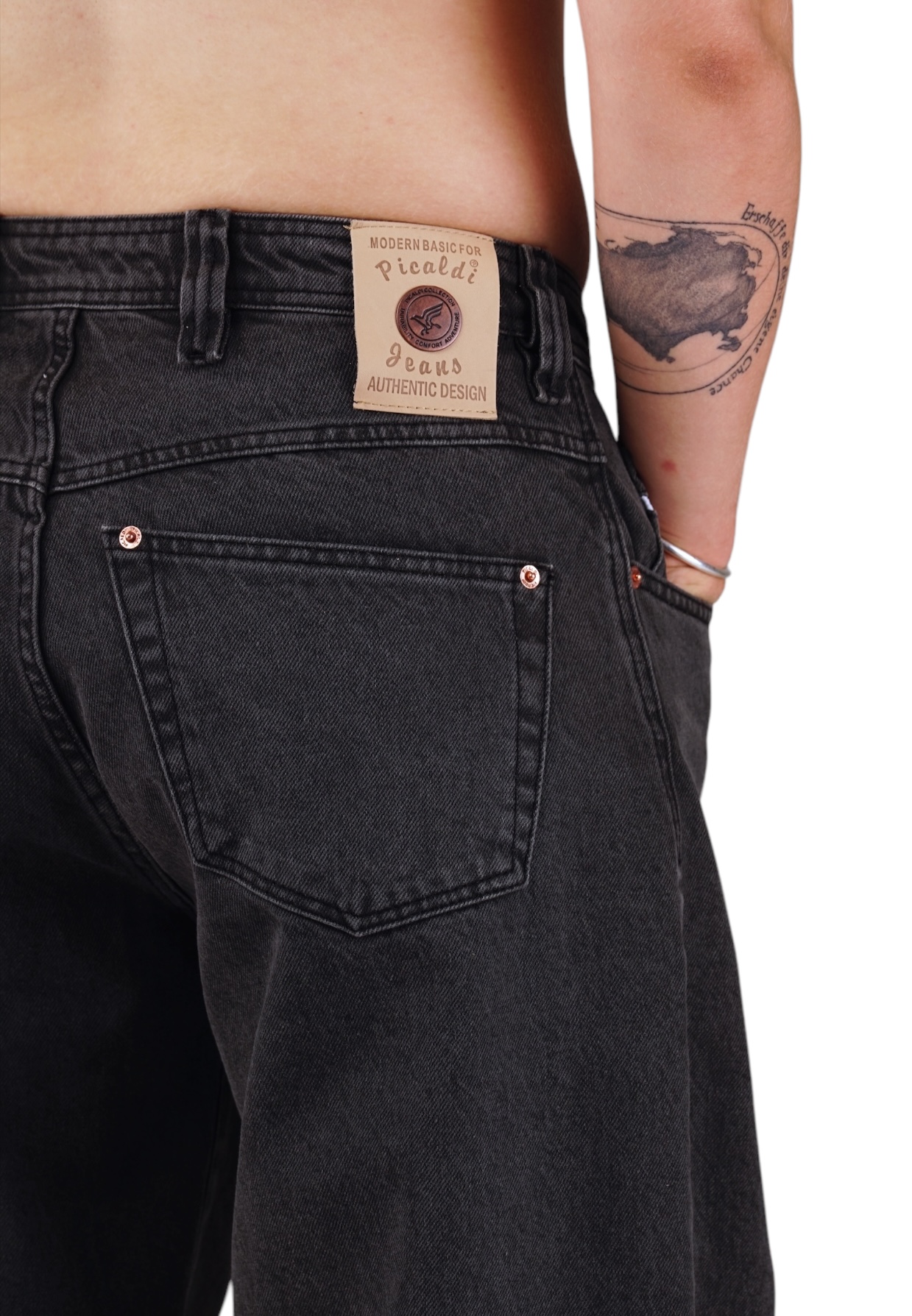 Picaldi Herren Jeans Baggy Zicco 475 Shadow wash anthracite W36-L32