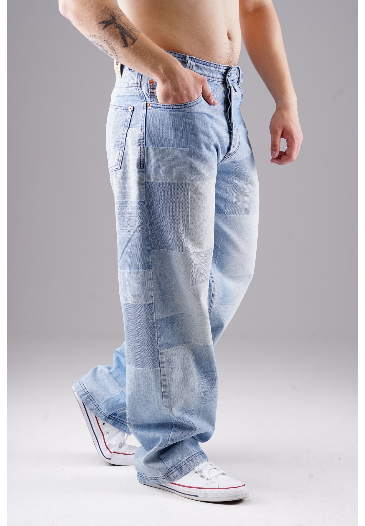 Picaldi Herren Jeans Baggy Zicco 474 Mozaik grey washed/indigo blue W40-L32