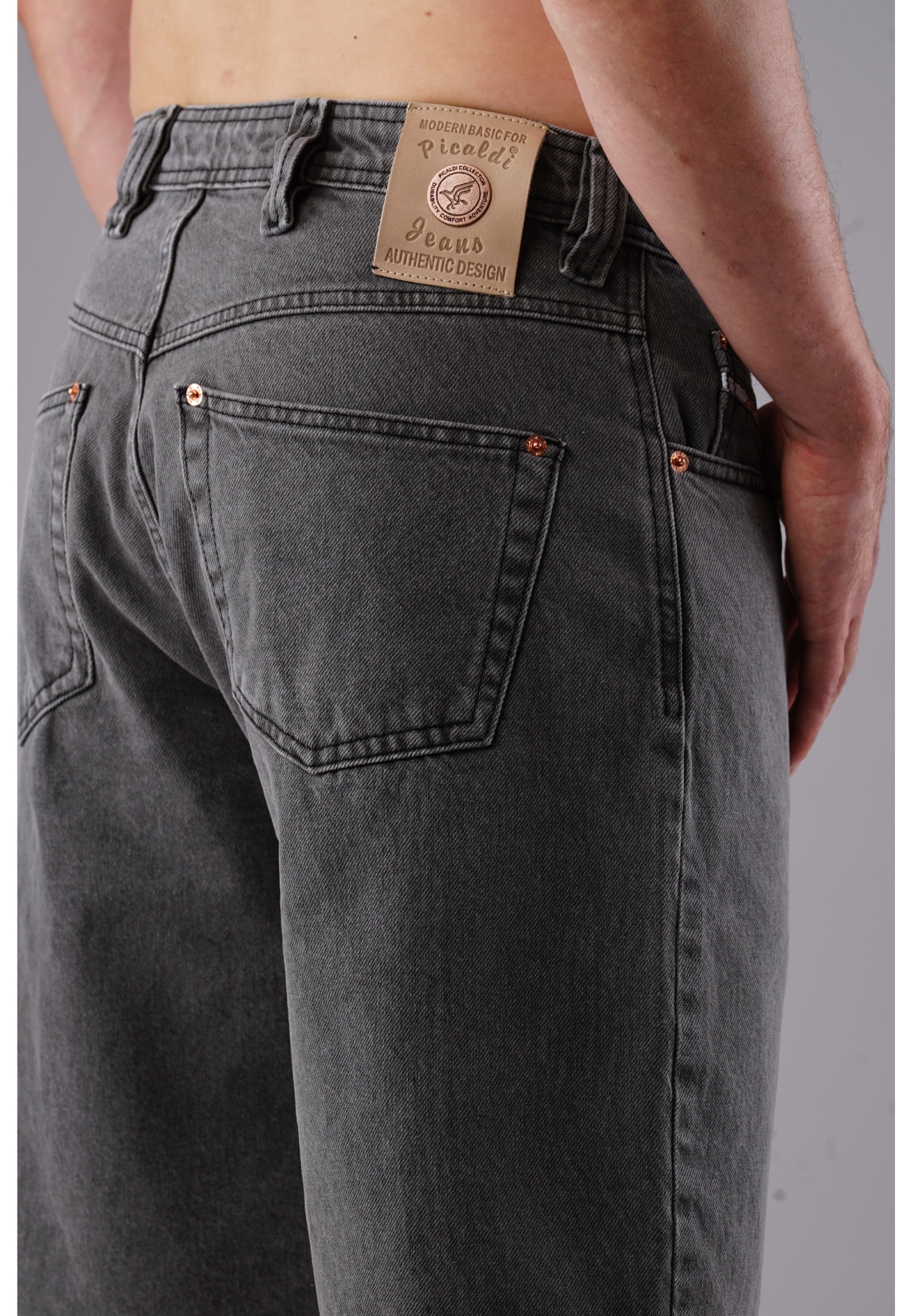 Picaldi Zicco 471 TNT Herren Jeansshorts - Relaxed Fit in Charcoal Greywashed W40