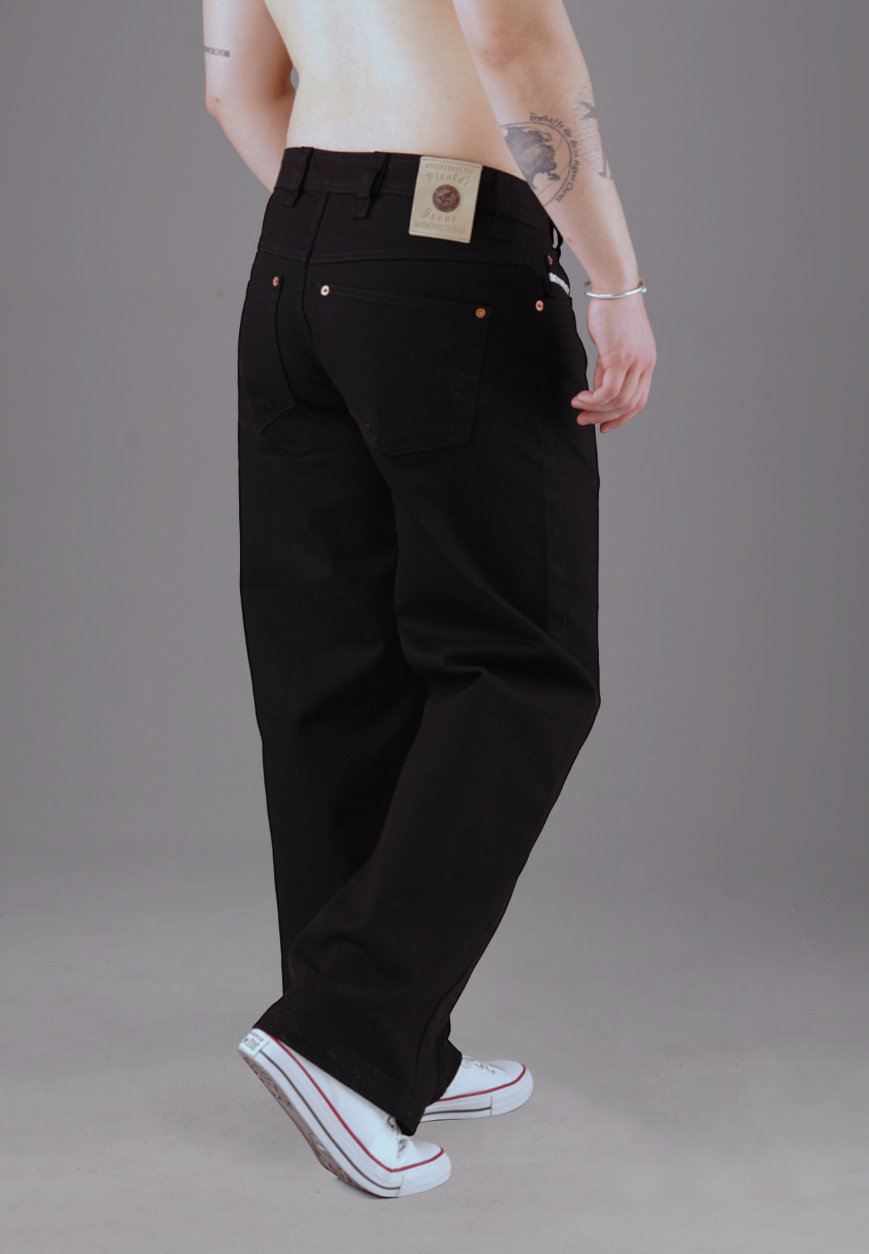 Picaldi Zicco 474 Black Herrenjeans - Baggy Fit mit Straight Leg in Clean Black