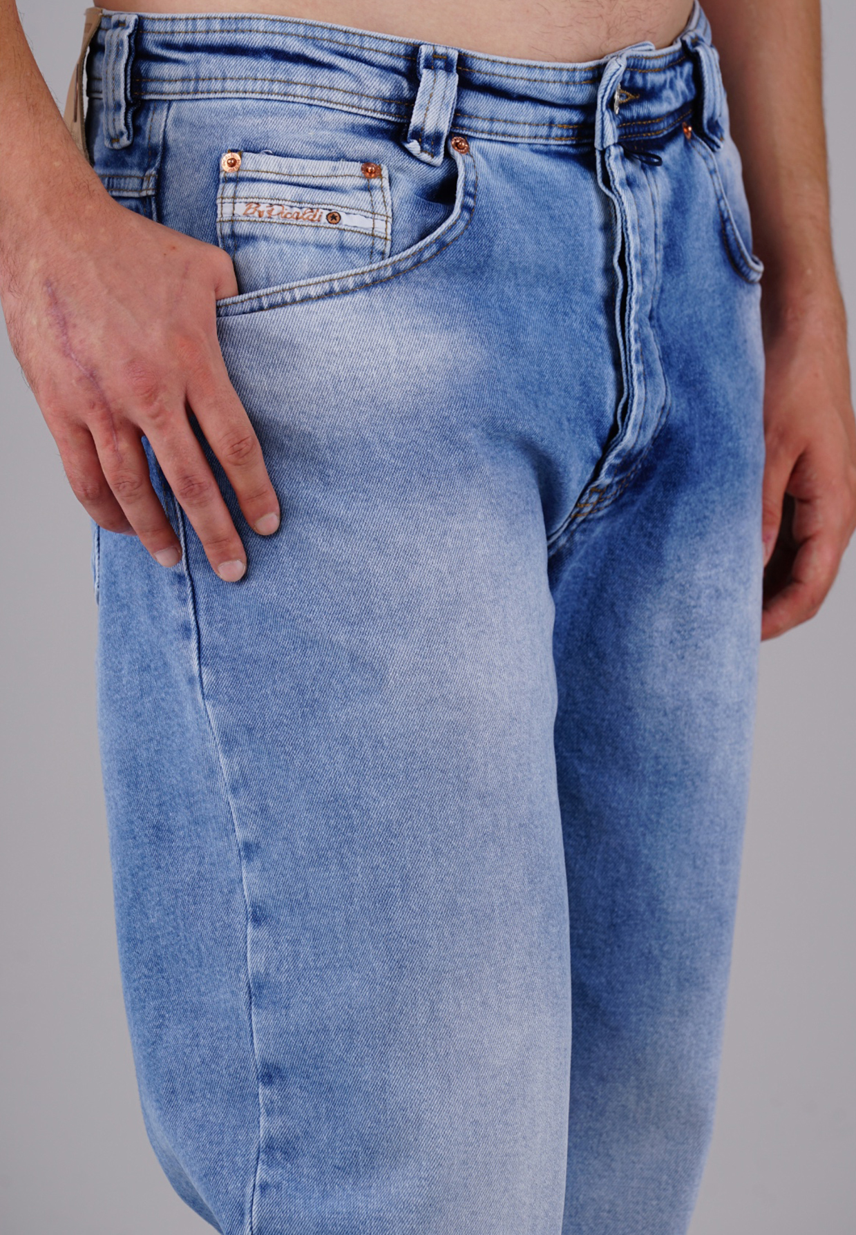 Picaldi Zicco 472 Del Rio Herrenjeans – Stretch-Karottenschnitt in Cadet Grey Blue W42-L32
