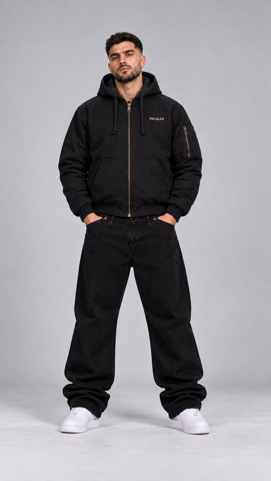 Picaldi Herren Bomberjacke BTTR Black/Gold 3XL