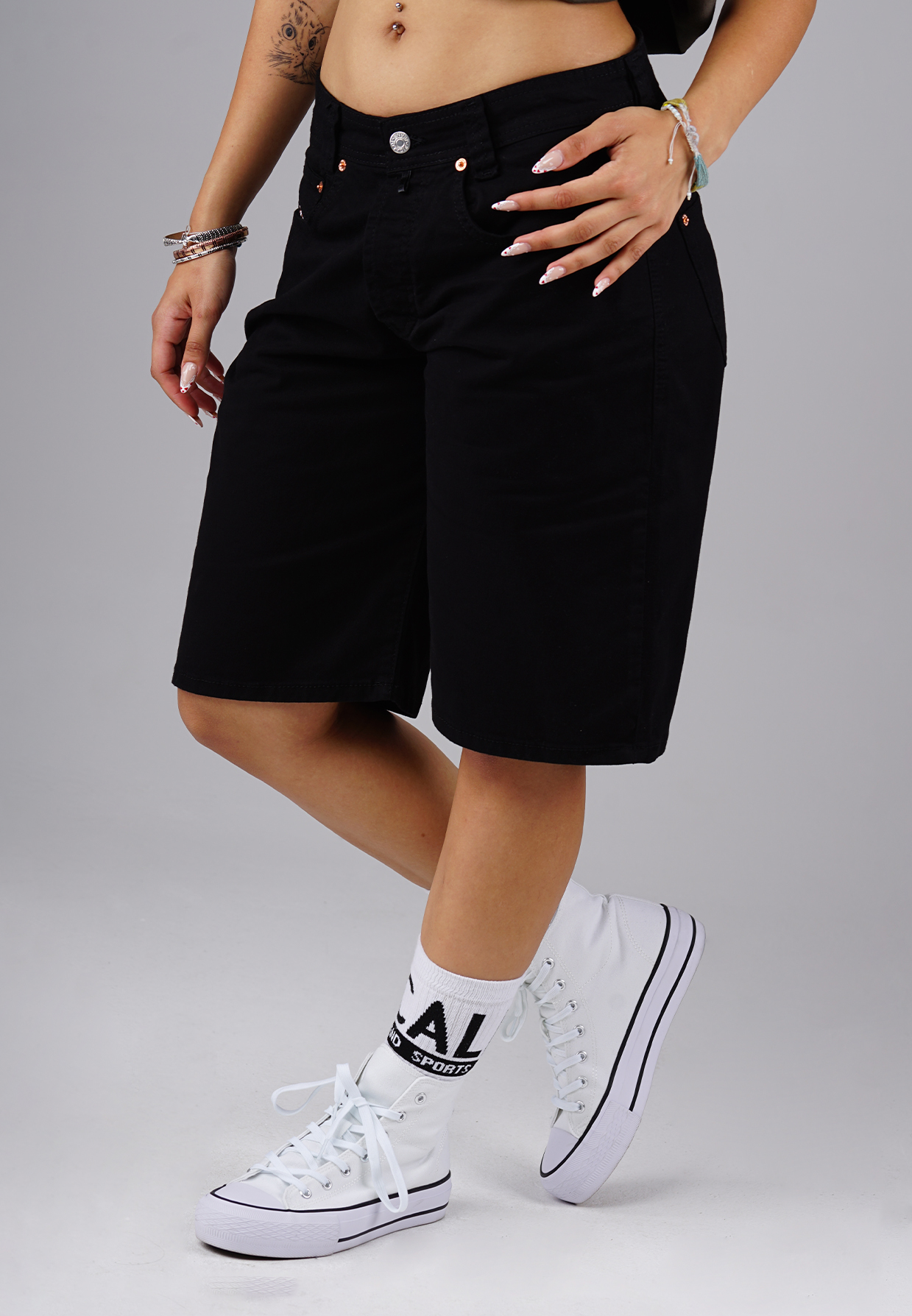 Picaldi Zicco 471 Gabardine Damen Shorts – Relaxed Fit – Jet Black W40