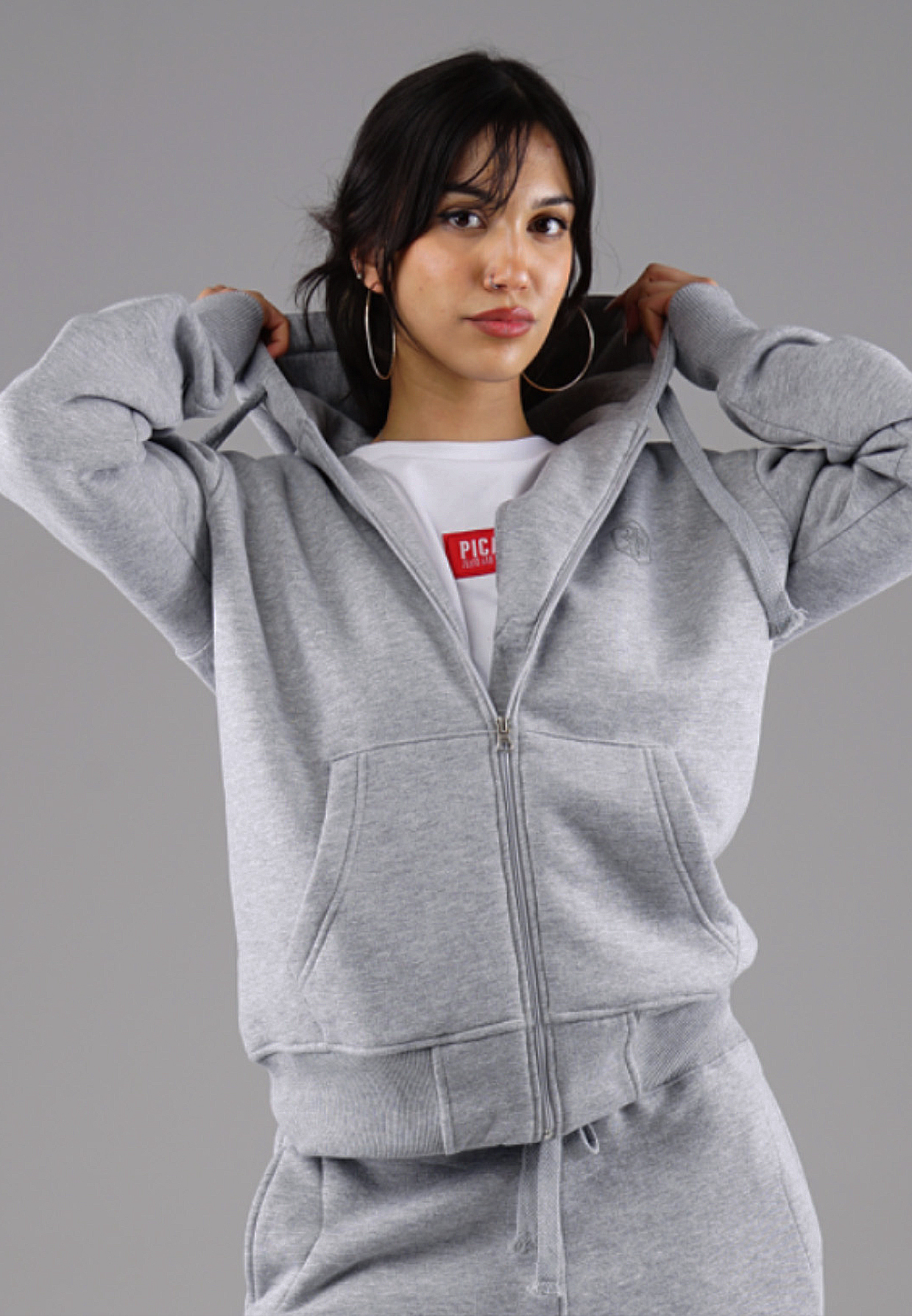 Picaldi Damen Zip Hoodie Hustle Grey