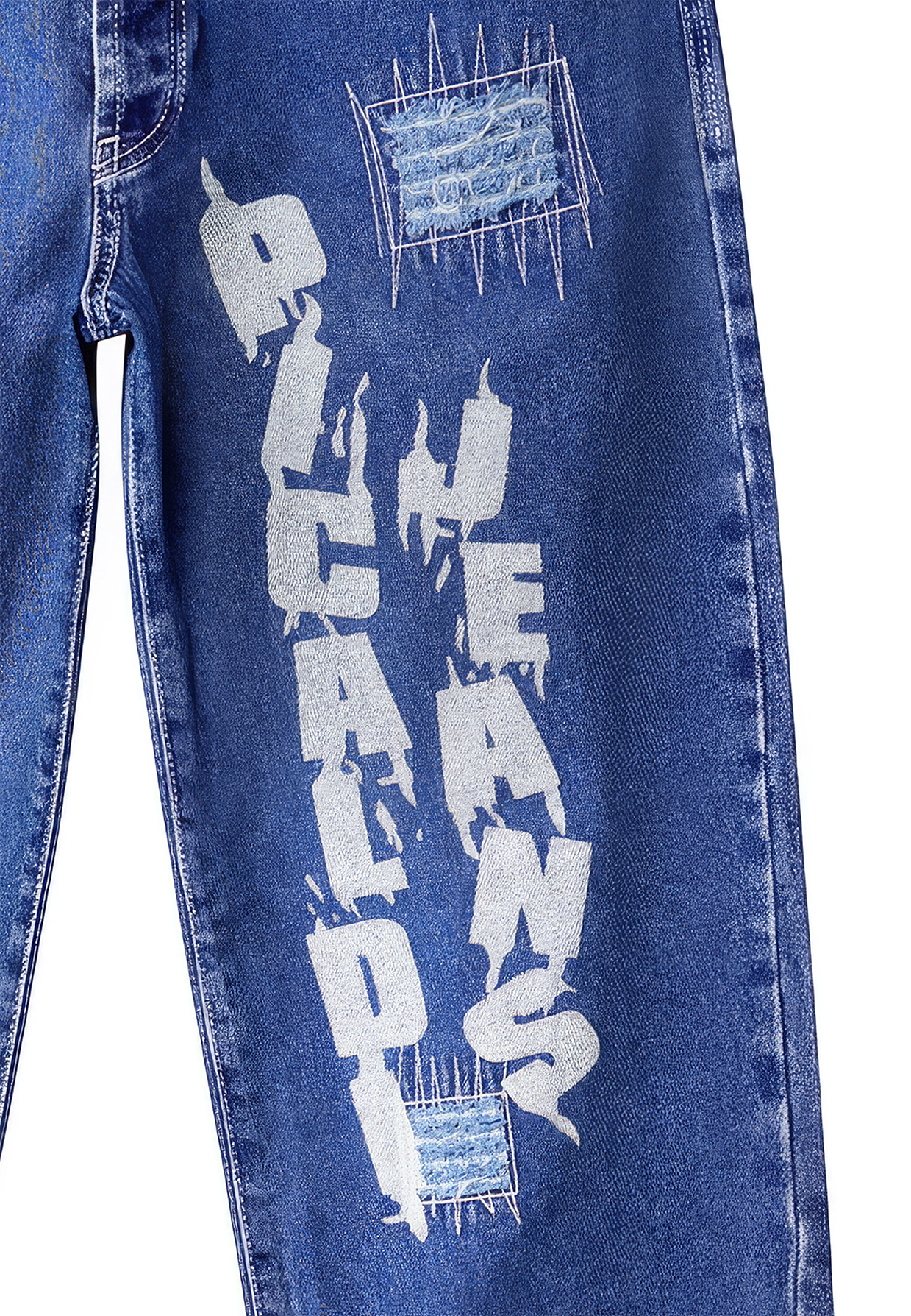 Picaldi Zicco 472 Pathica Herrenjeans - Relaxed-Tapered Fit in Medium Blue Graphic
