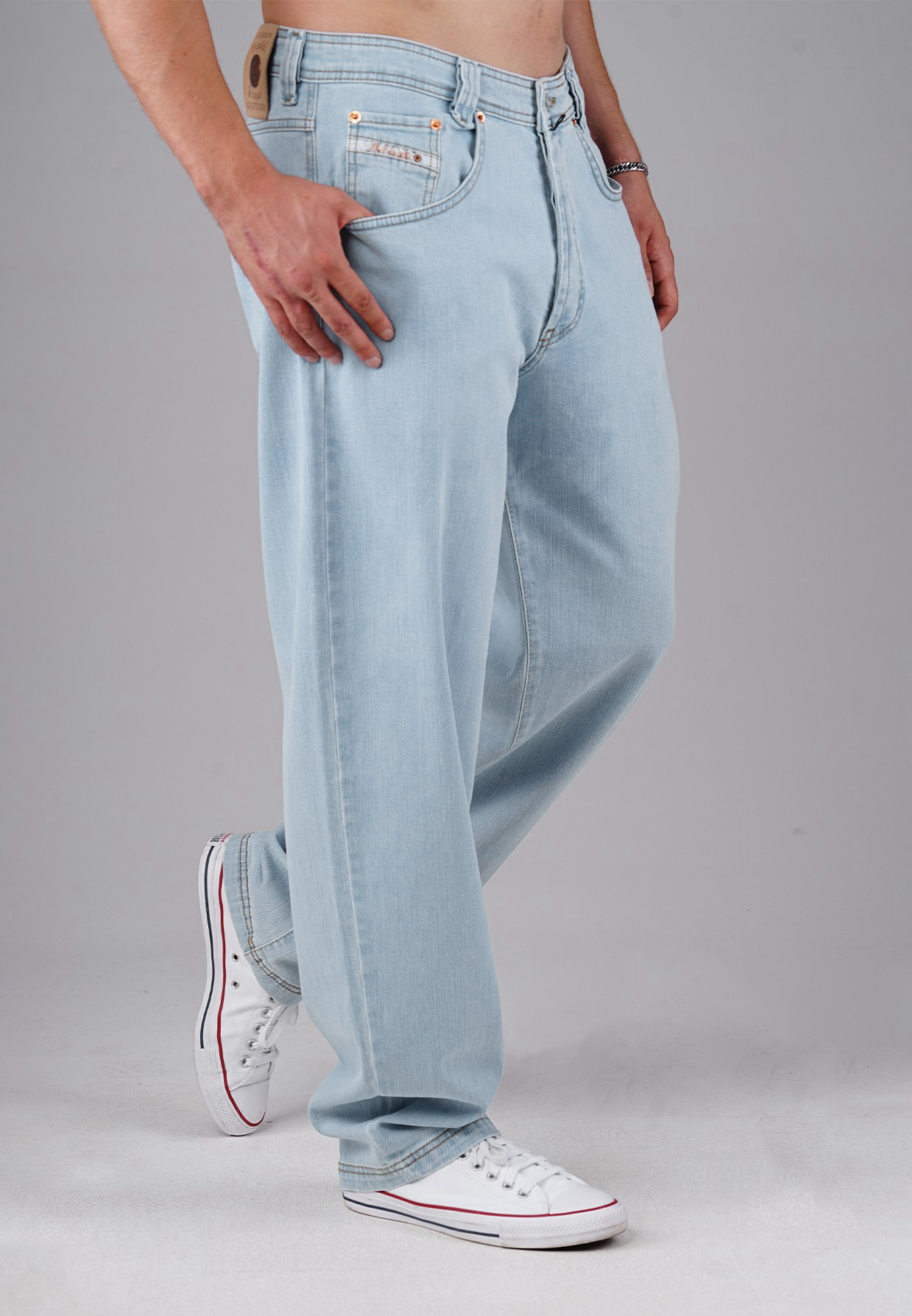 Picaldi Zicco 471 Palesky Herrenjeans - Stretch-Karottenschnitt in Ice Blue Vintage W28-L30