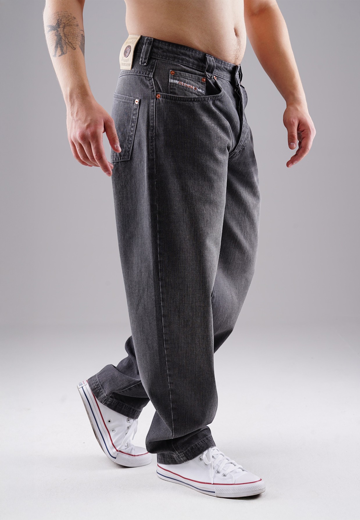 Picaldi Zicco 471 Graphit Herren Jeans – Loose Tapered Fit Washed Anthracite W31-L34