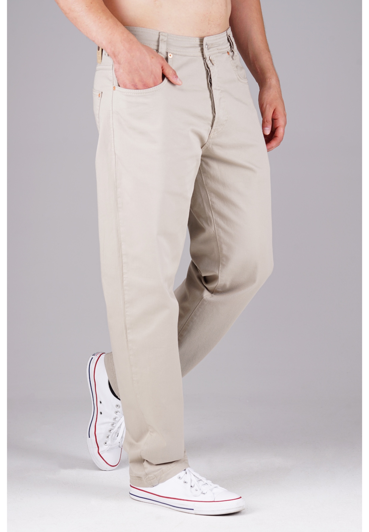 Picaldi Zicco  472 Glow Ecru Herren Hose – Relaxed Carrot Fit in Beige W40-L32
