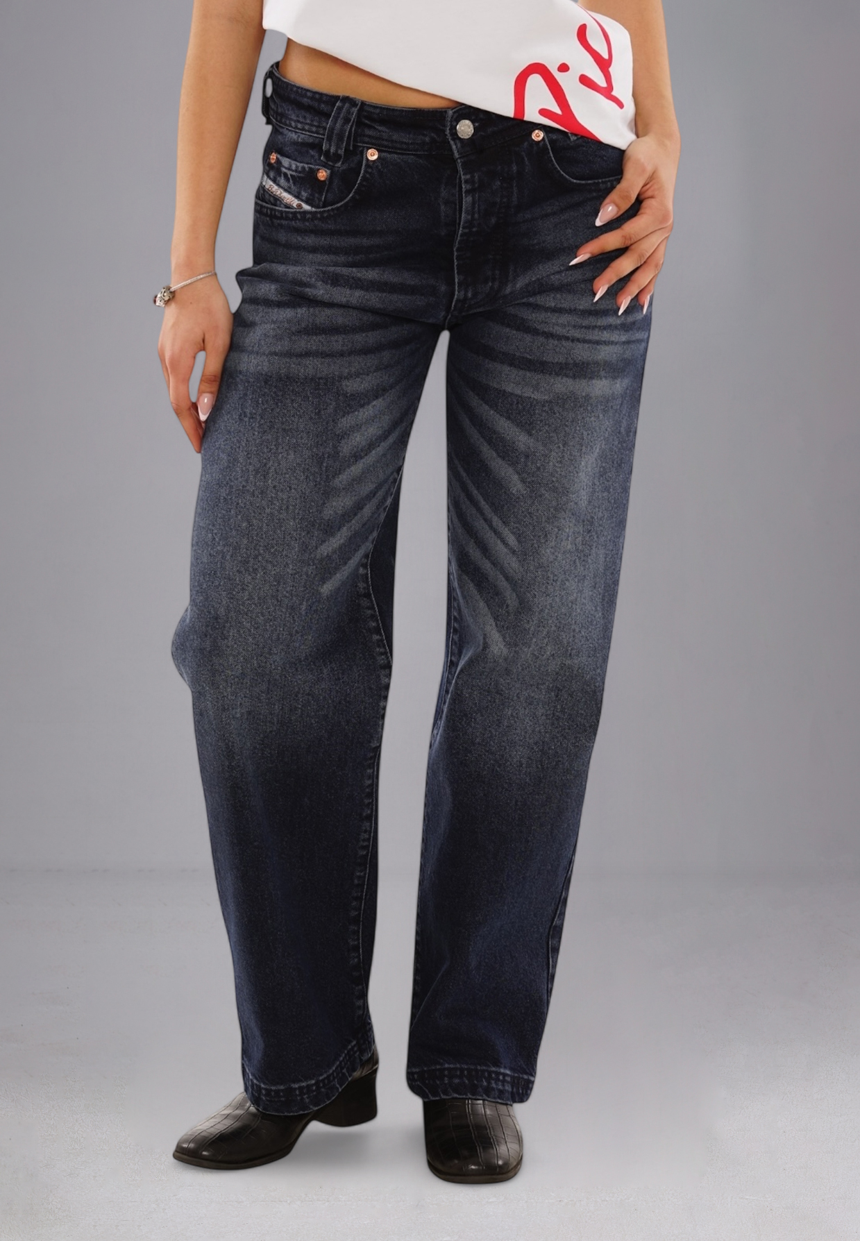 Picaldi Damen Jeans Baggy Zicco 474 Tansanit washed dark navy