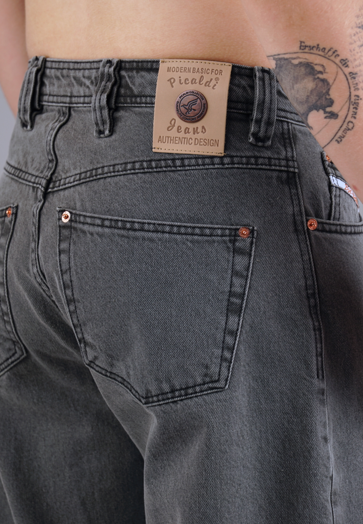 Picaldi Zicco 475 Steel Herrenjeans – Baggyschnitt in Washed Steel Grey W36-L32