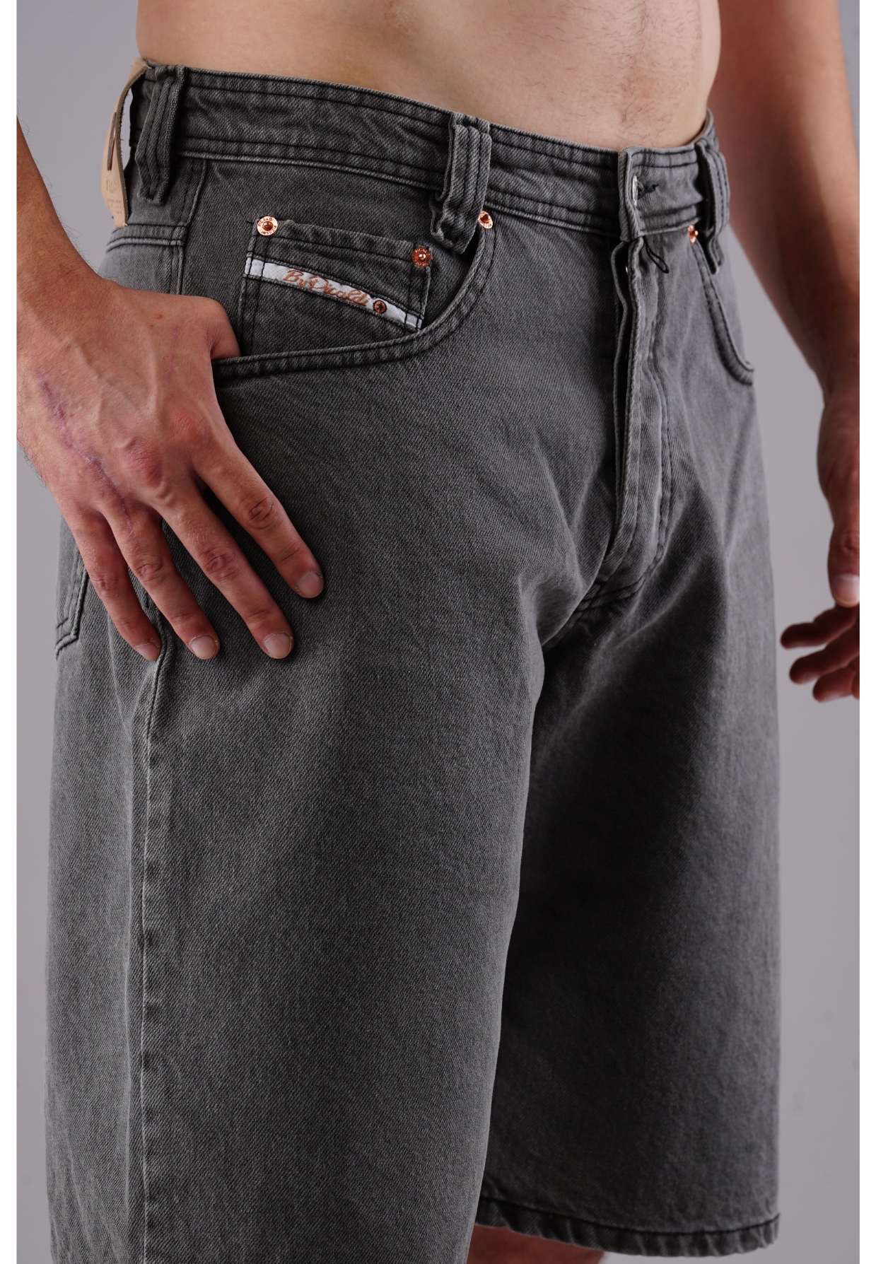Picaldi Zicco 471 TNT Herren Jeansshorts - Relaxed Fit in Charcoal Greywashed W40