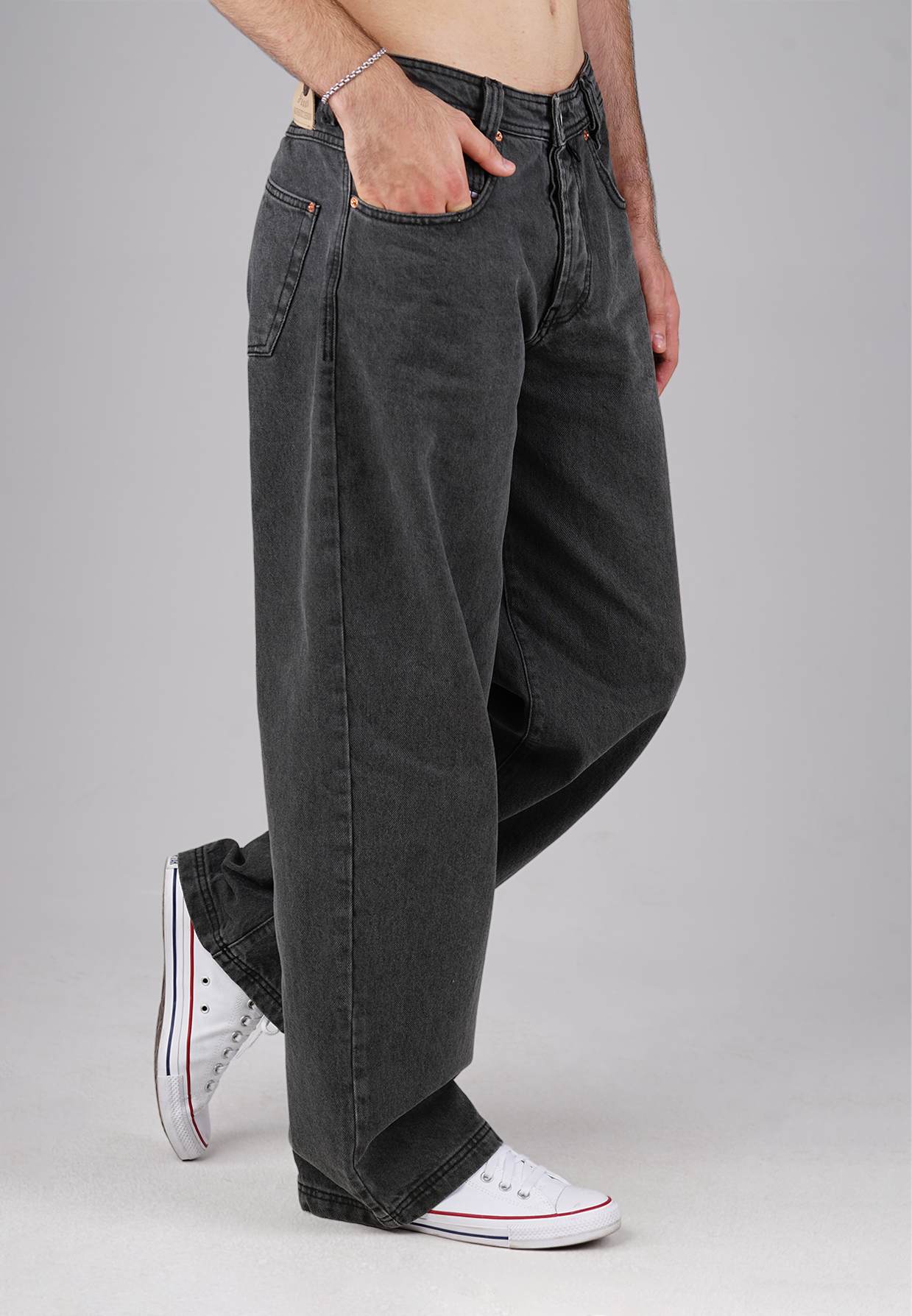 Picaldi Zicco 475 Shadow Herrenjeans – Baggyschnitt in Faded Anthracite Grey W36-L32