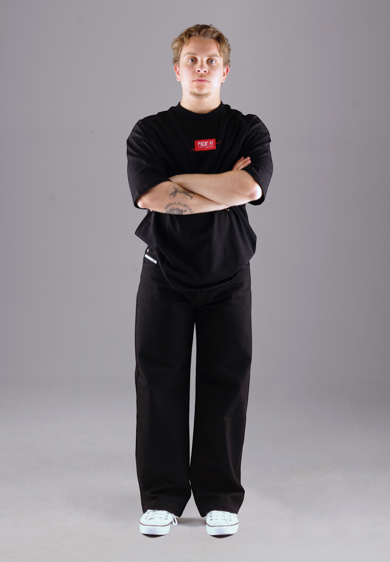 Picaldi Zicco 474 Black Herrenjeans - Baggy Fit mit Straight Leg in Clean Black W40-L34