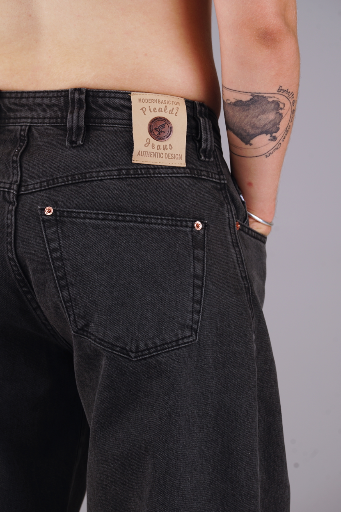 Picaldi Herren Jeans Baggy Zicco 475 Shadow wash anthracite W36-L32