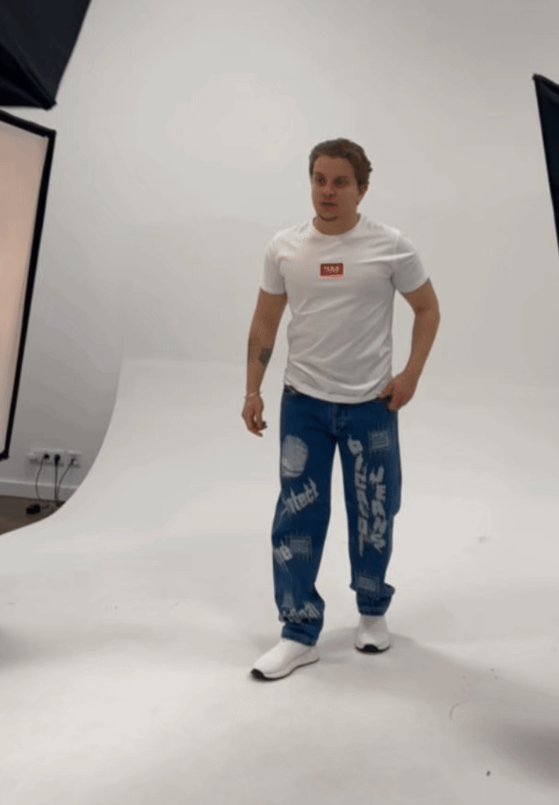 Picaldi Zicco 472 Pathica Herrenjeans - Relaxed-Tapered Fit in Medium Blue Graphic