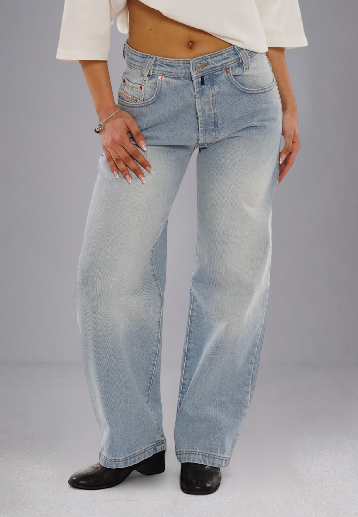 Picaldi Damen Jeans Baggy Zicco 474 Las Vegas washed light greyblue W42-L32