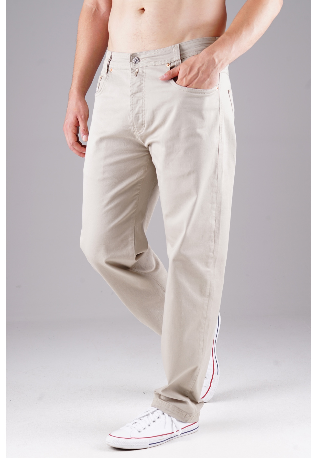 Picaldi Zicco  472 Glow Ecru Herren Hose – Relaxed Carrot Fit in Beige W40-L32