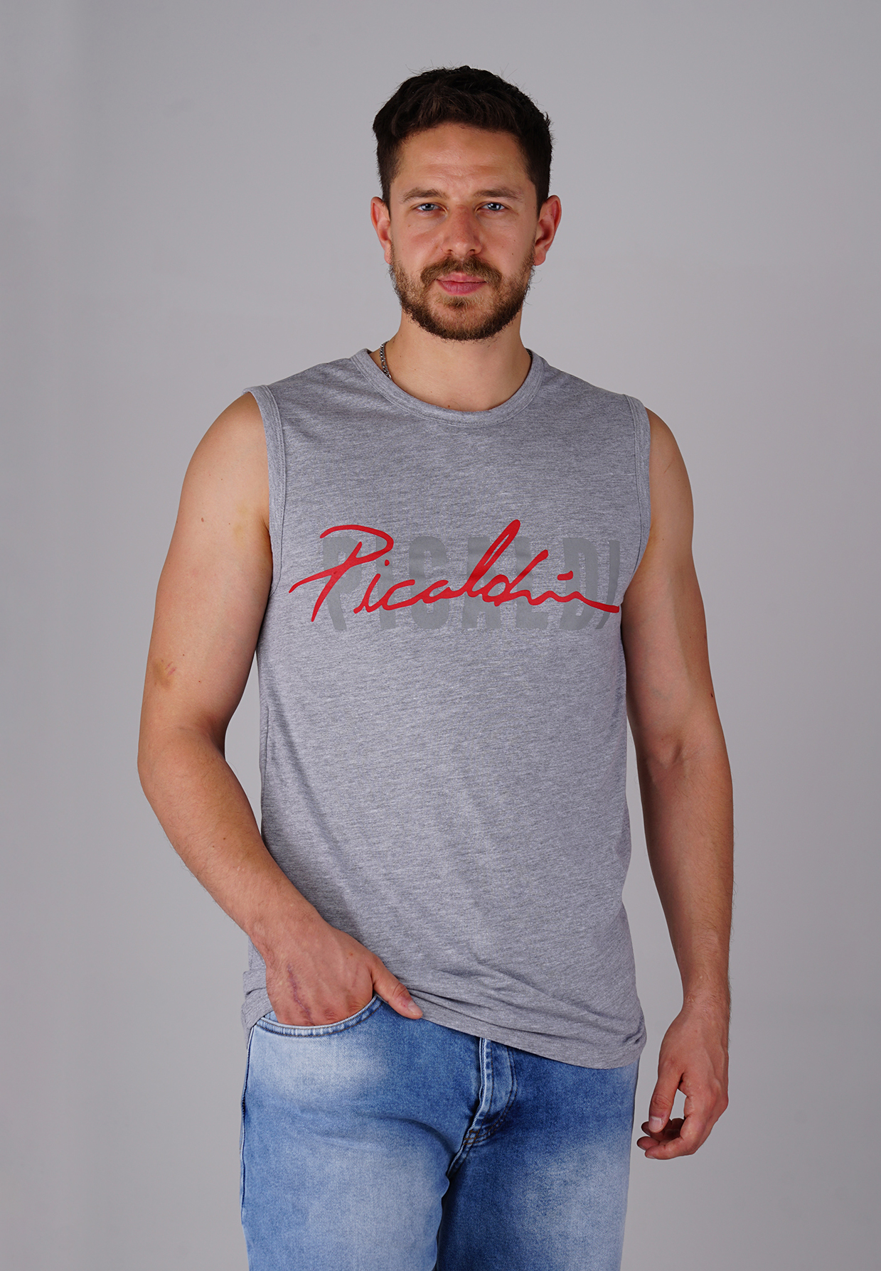 Picaldi Herren Tank Top Collection Grey Marl