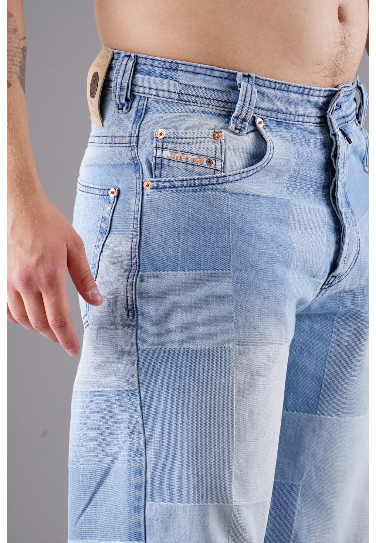 Picaldi Herren Jeans Baggy Zicco 474 Mozaik grey washed/indigo blue W40-L32
