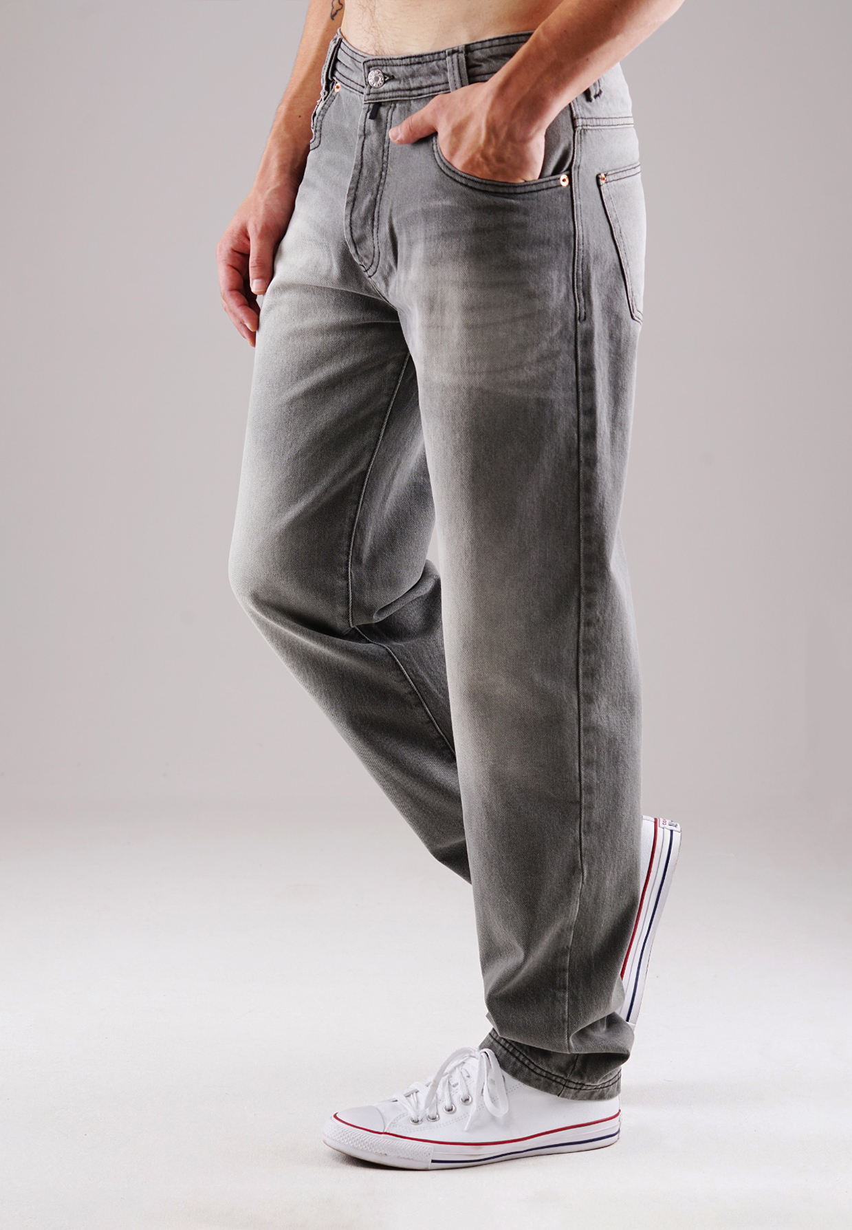 Picaldi Zicco 472 Reyes Herrenjeans - Relaxed-Karottenschnitt in Washed Dark Grey W42-L32