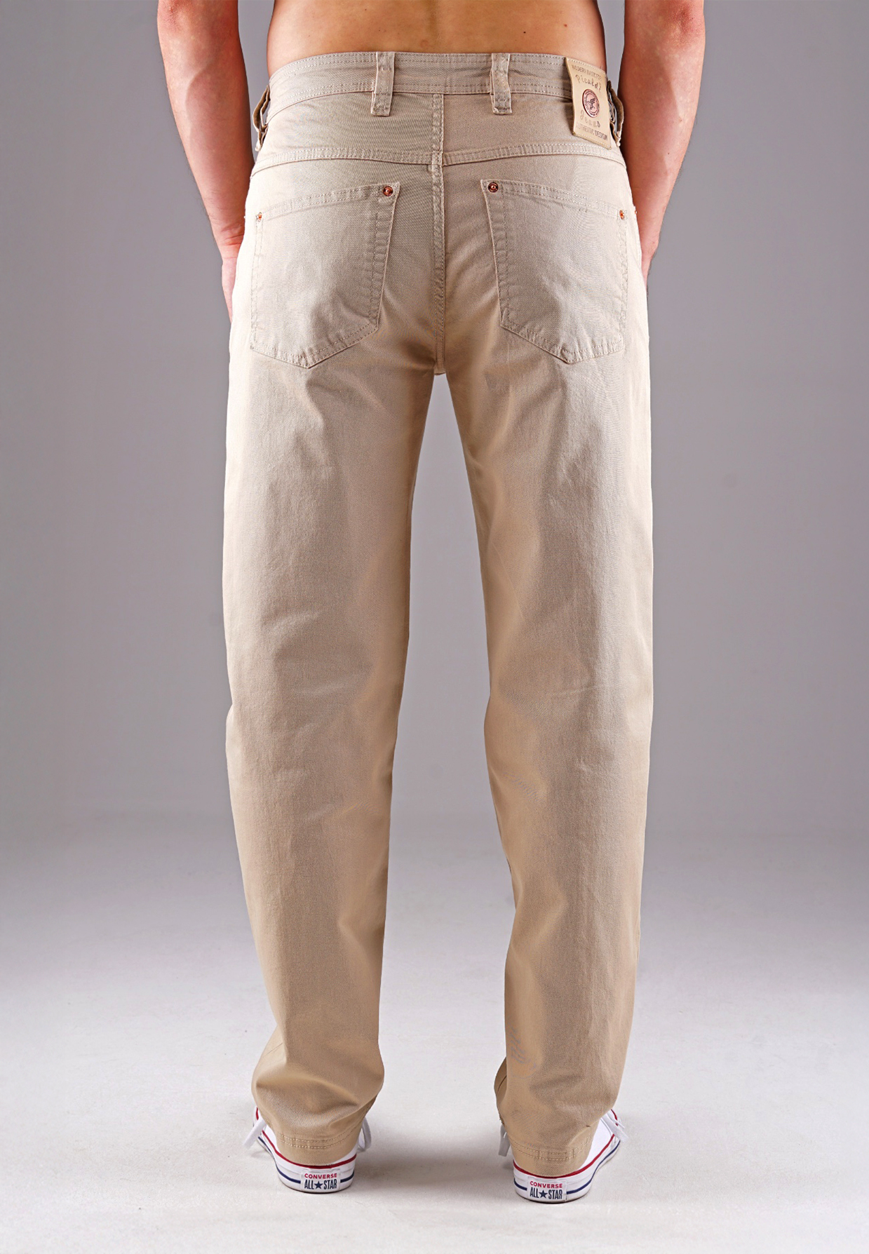 Picaldi Zicco 472 Glow Herren Gabardine Hose - Relaxed Tapered Fit in Beige W40-L32