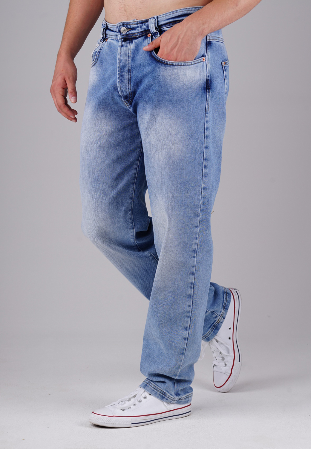 Picaldi Zicco 472 Del Rio Herrenjeans – Stretch-Karottenschnitt in Cadet Grey Blue W42-L32