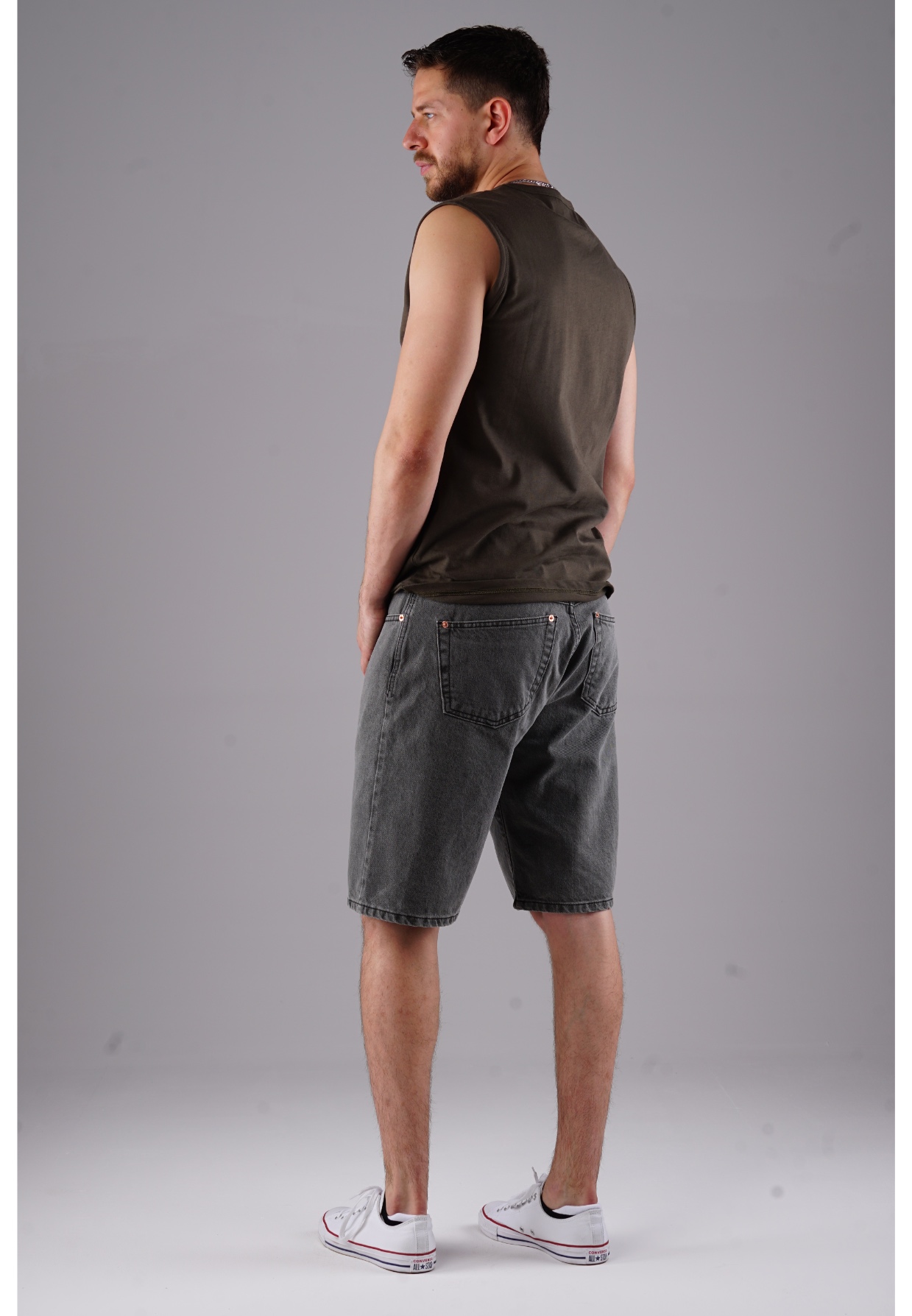 Picaldi Zicco 471 TNT Herren Jeansshorts - Relaxed Fit in Charcoal Greywashed W40