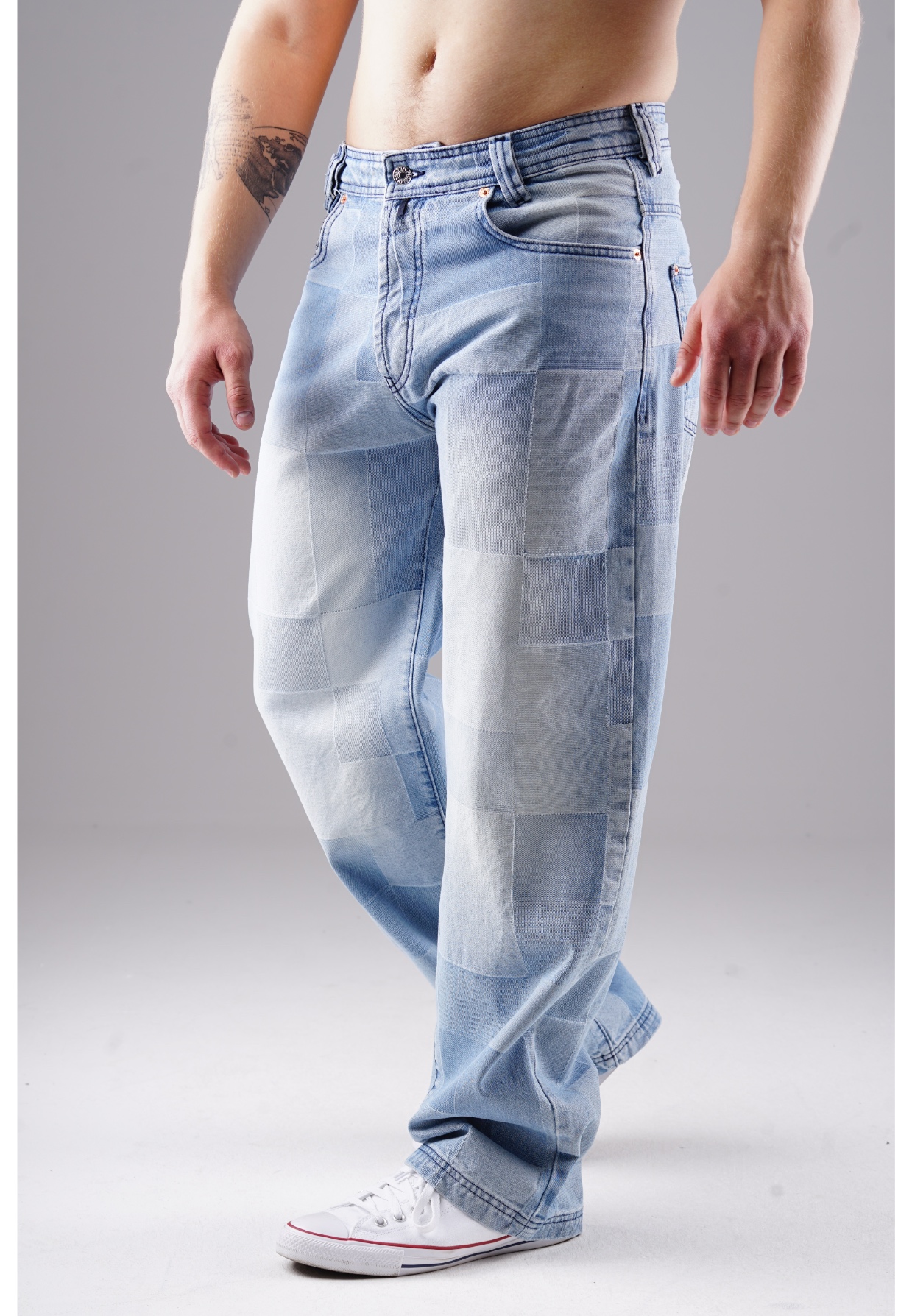 Picaldi Herren Jeans Baggy Zicco 474 Mozaik grey washed/indigo blue W40-L32