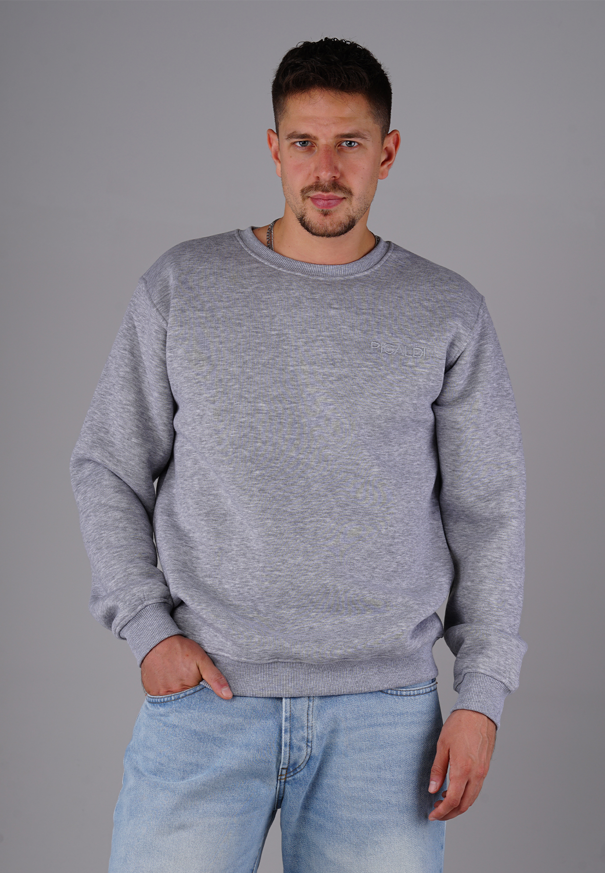 Picaldi Herren Sweatshirt Basic grey marl