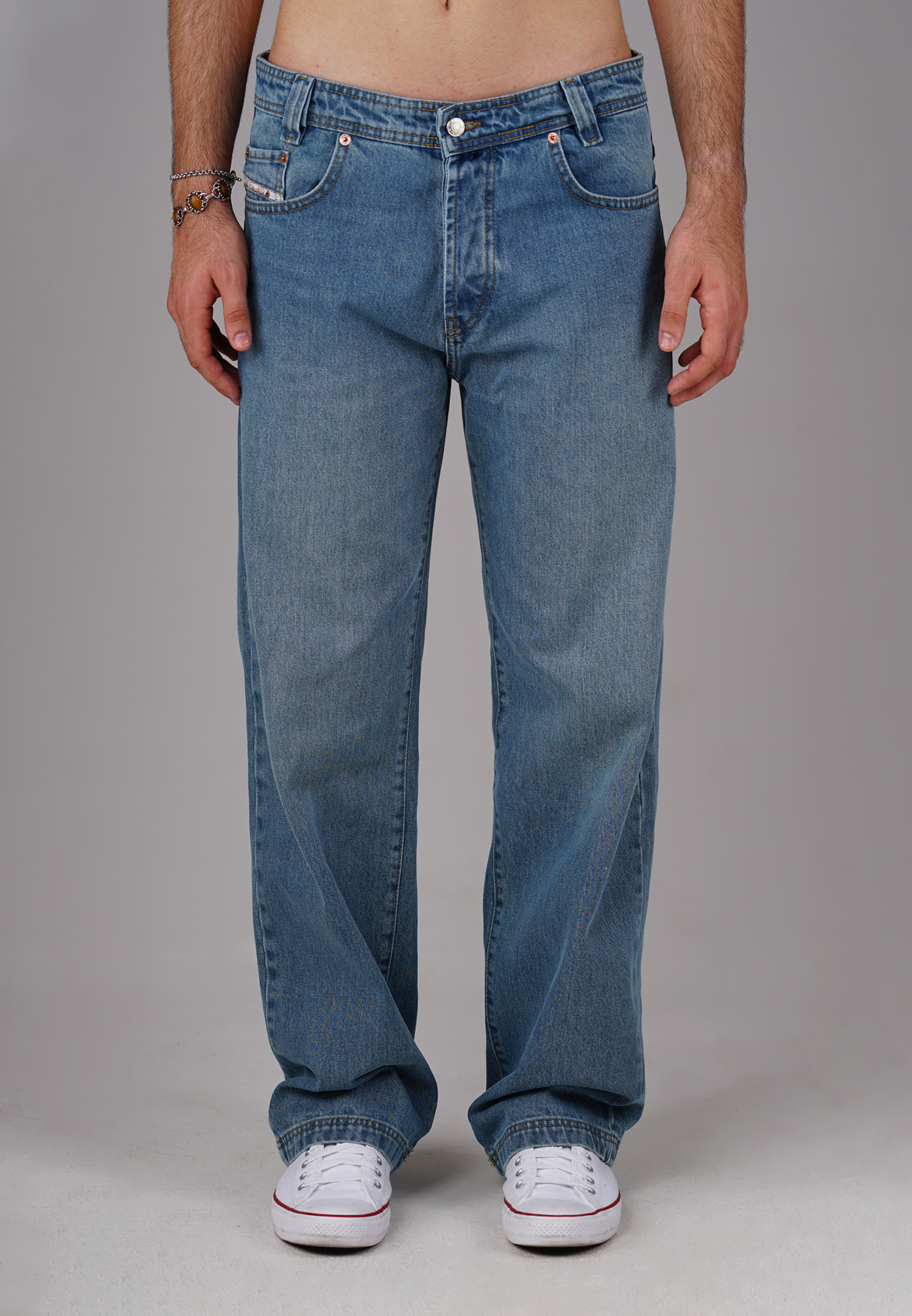 Picaldi Zicco 474 Enemy Herrenjeans - Baggy Fit mit Straight Leg in Washed Greyblue W27-L30