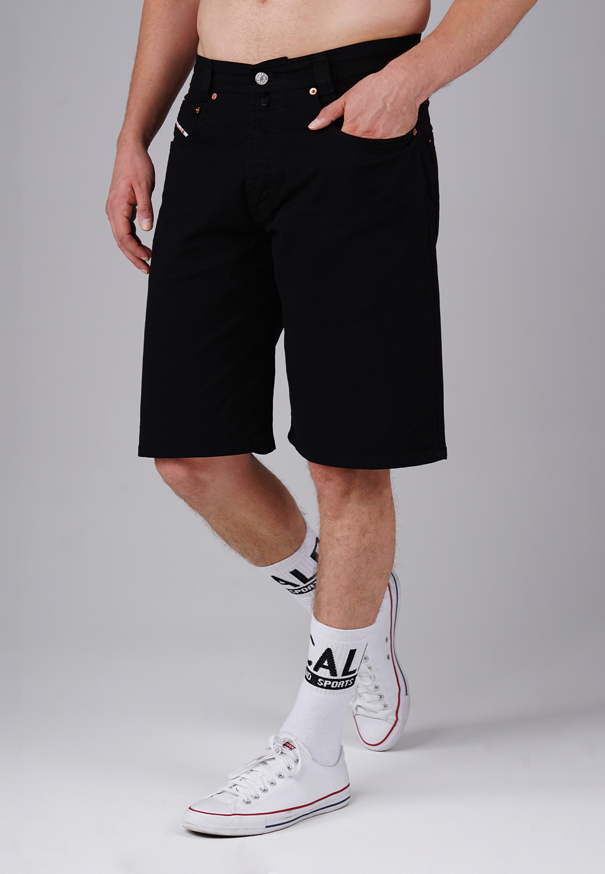 Picaldi Zicco 471 Gabardine Herren Shorts - Relaxed Fit in Jet Black Picaldi Zicco 471 Gabardine Herren Shorts - Relaxed Fit in Jet Black W40