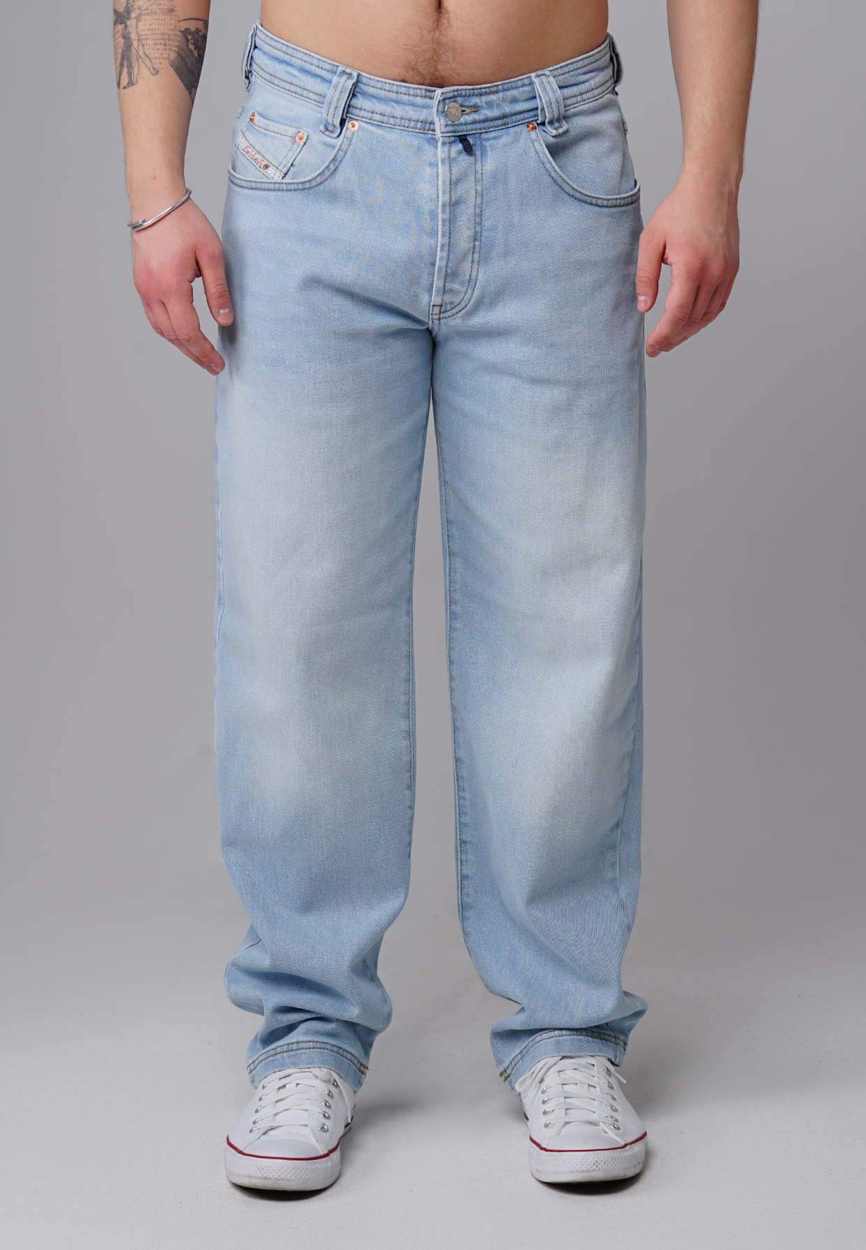 Picaldi Zicco 472 Rivet Herrenjeans – Relaxed-Karottenschnitt in Hellblau