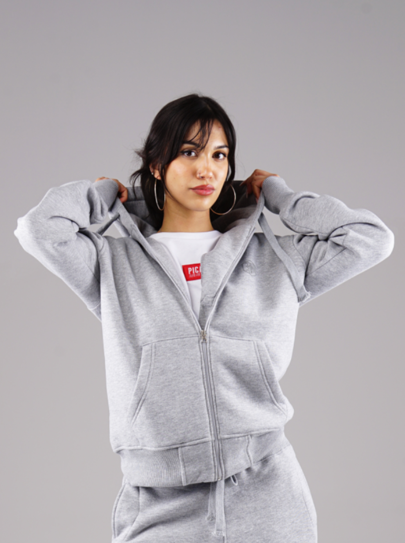 Picaldi Damen Zip Hoodie Hustle Grey XXL